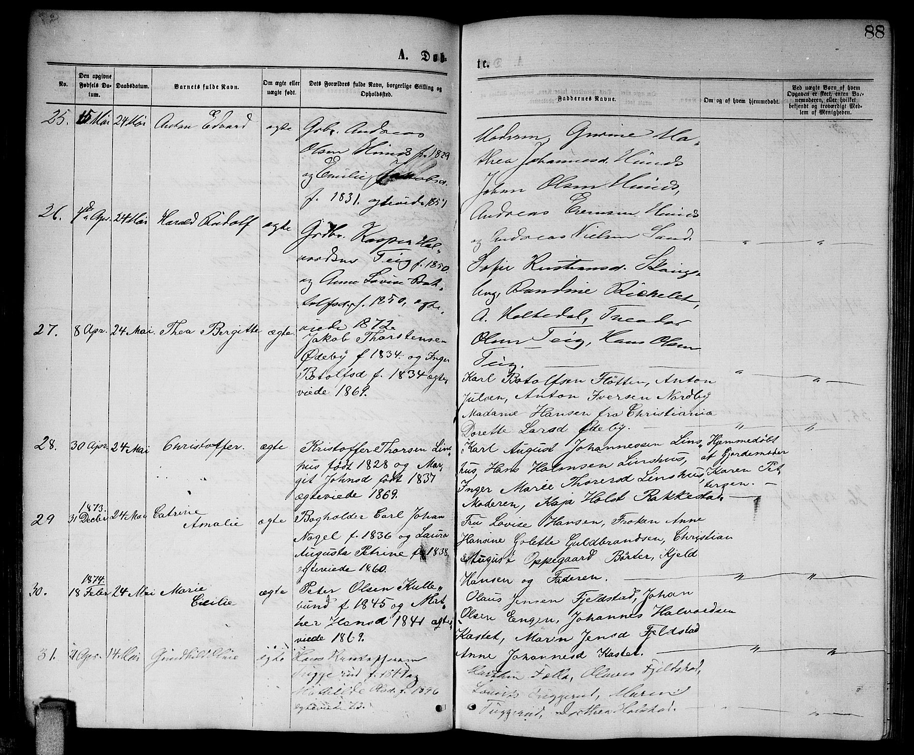 Enebakk prestekontor Kirkebøker, SAO/A-10171c/G/Ga/L0005: Parish register (copy) no. I 5, 1867-1888, p. 88