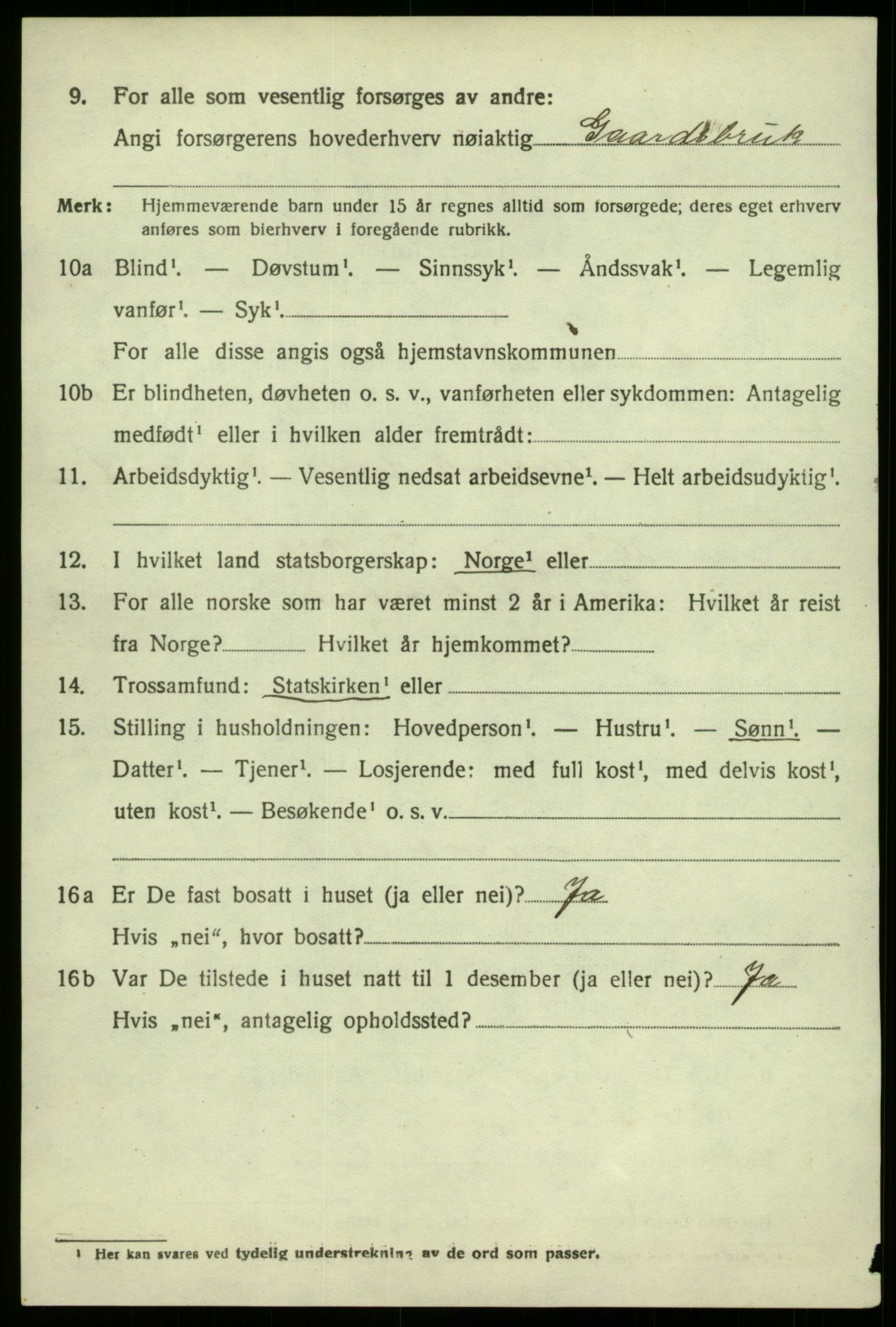 SAB, 1920 census for Austrheim, 1920, p. 2925