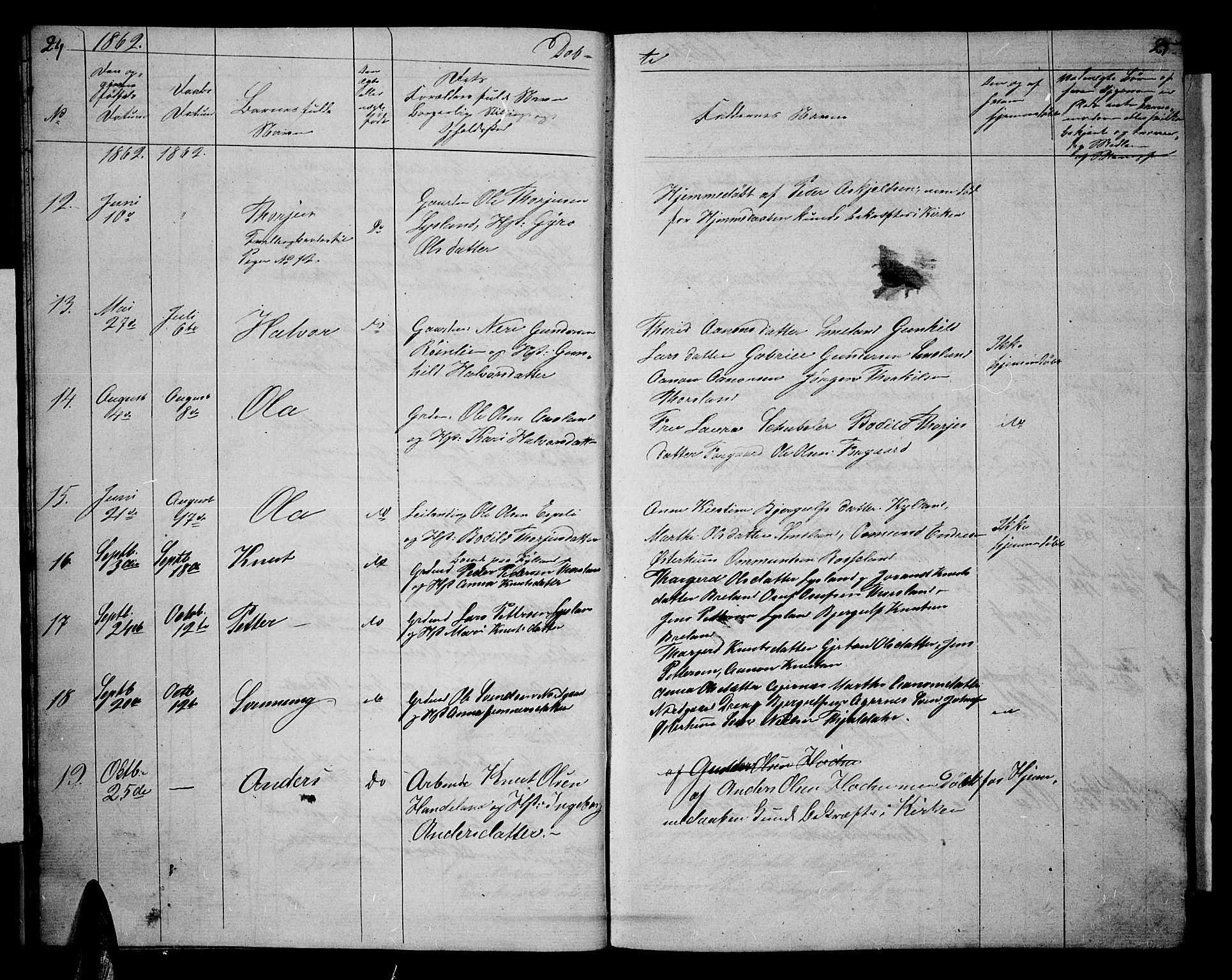 Åseral sokneprestkontor, AV/SAK-1111-0051/F/Fb/L0001: Parish register (copy) no. B 1, 1856-1877, p. 24-25