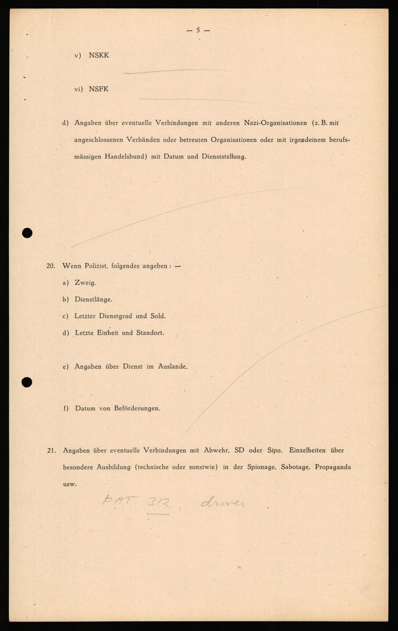 Forsvaret, Forsvarets overkommando II, AV/RA-RAFA-3915/D/Db/L0040: CI Questionaires. Tyske okkupasjonsstyrker i Norge. Østerrikere., 1945-1946, p. 24