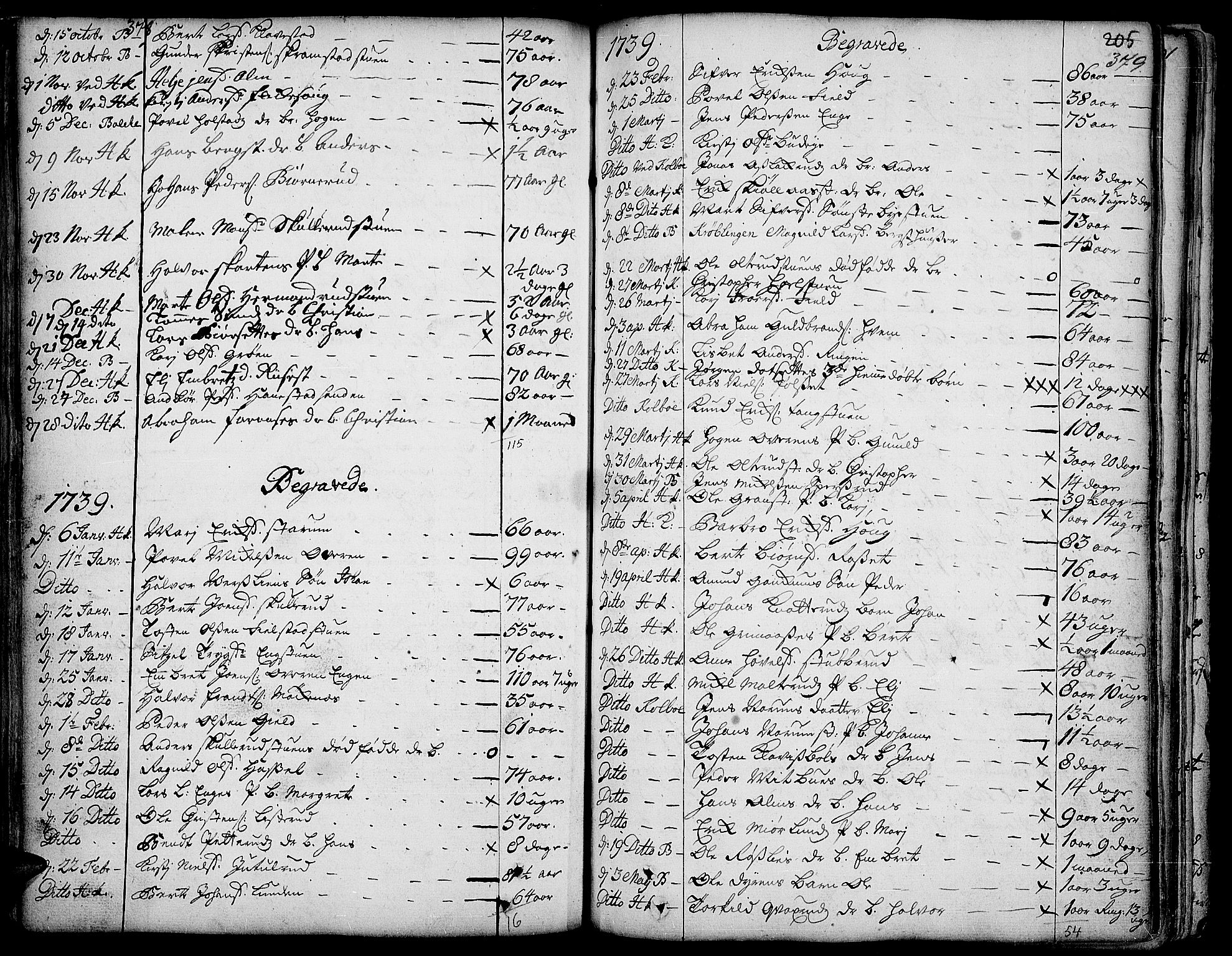 Toten prestekontor, SAH/PREST-102/H/Ha/Haa/L0003: Parish register (official) no. 3, 1734-1751, p. 378-379
