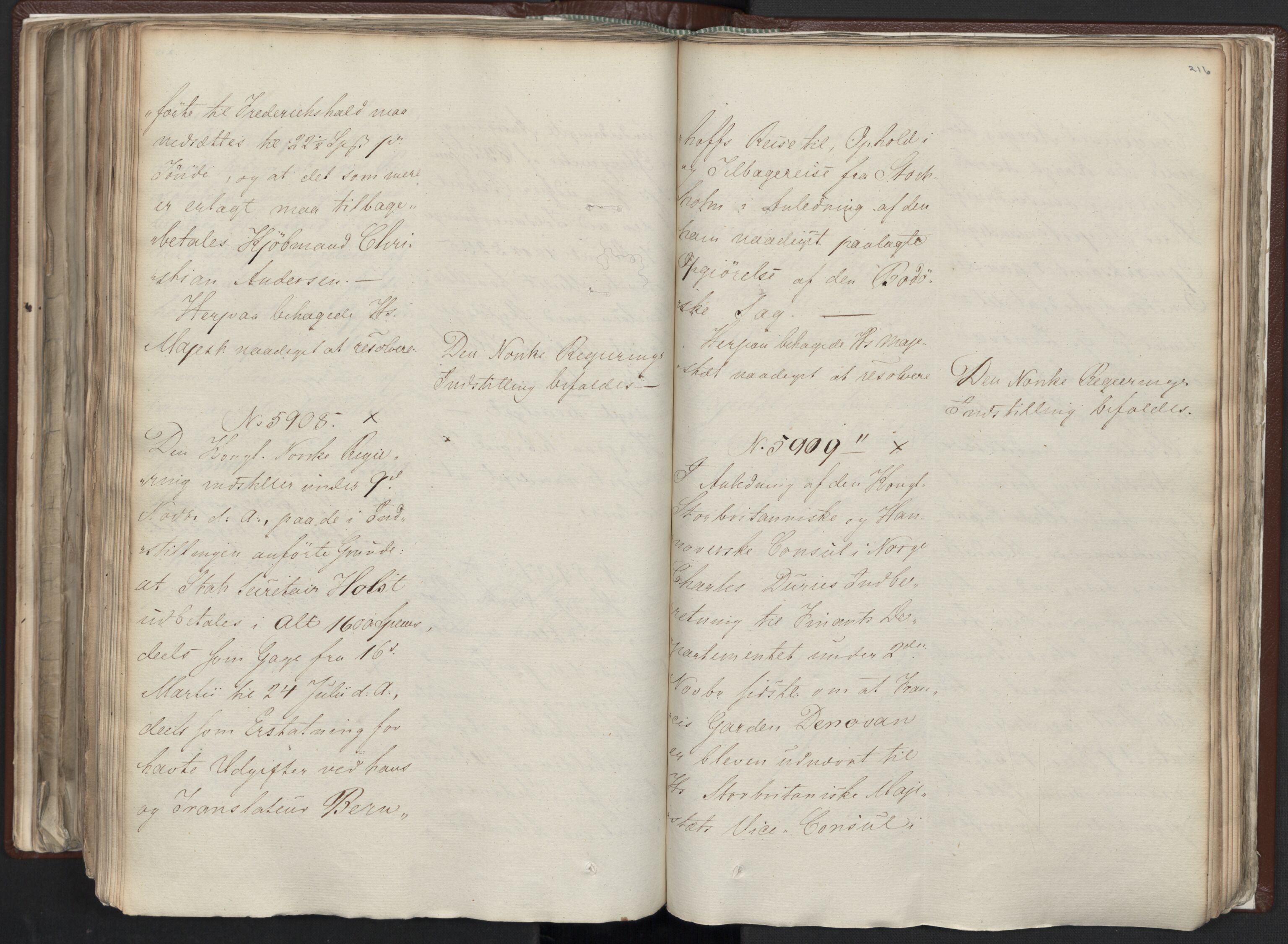 Statsrådssekretariatet, AV/RA-S-1001/A/Ab/L0012: Kgl. res. nr. 5679-6008 II, 1821, p. 215b-216a