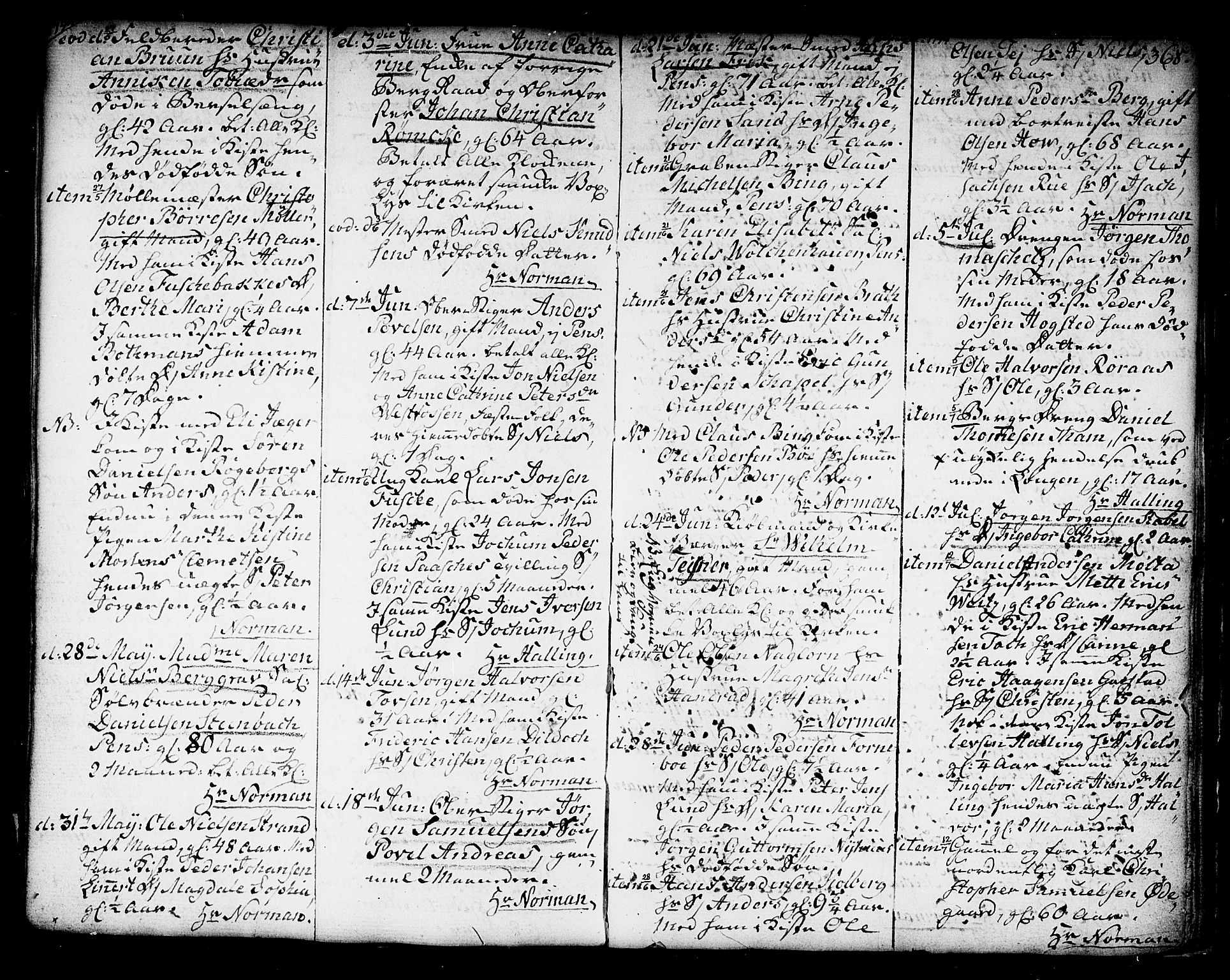 Kongsberg kirkebøker, AV/SAKO-A-22/F/Fa/L0006: Parish register (official) no. I 6, 1783-1797, p. 368