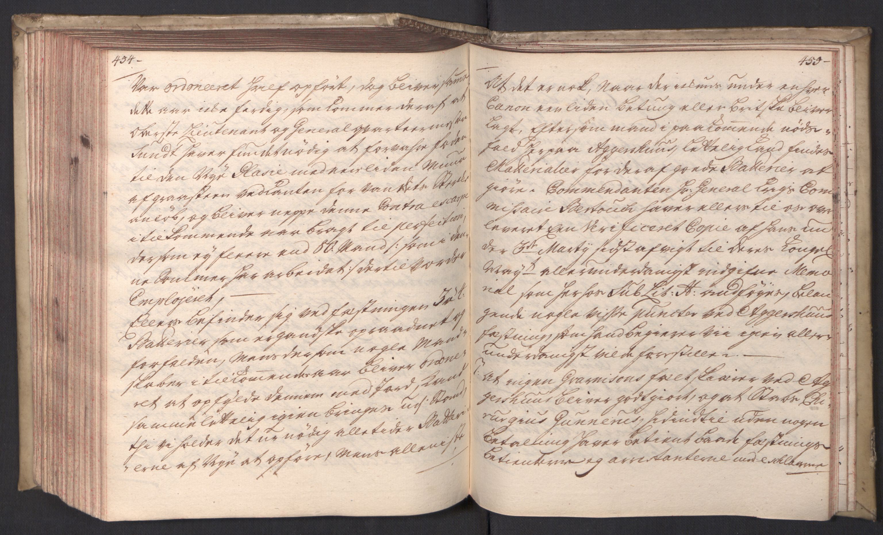 Kommanderende general (KG I) med Det norske krigsdirektorium, AV/RA-EA-5419/B/L0008: Kommanderende generals kopibok, 1723-1725, p. 454-455
