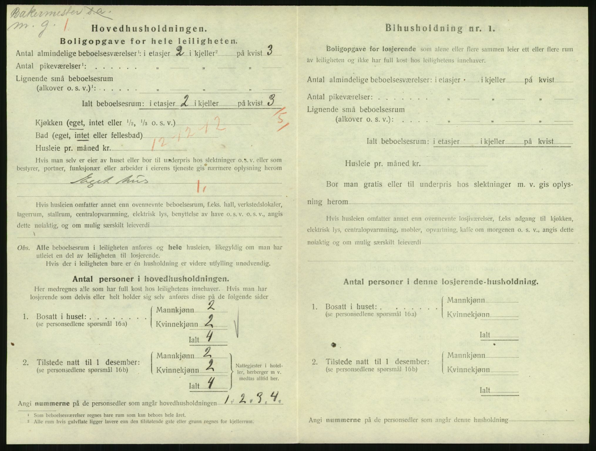 SAH, 1920 census for Lillehammer, 1920, p. 1537