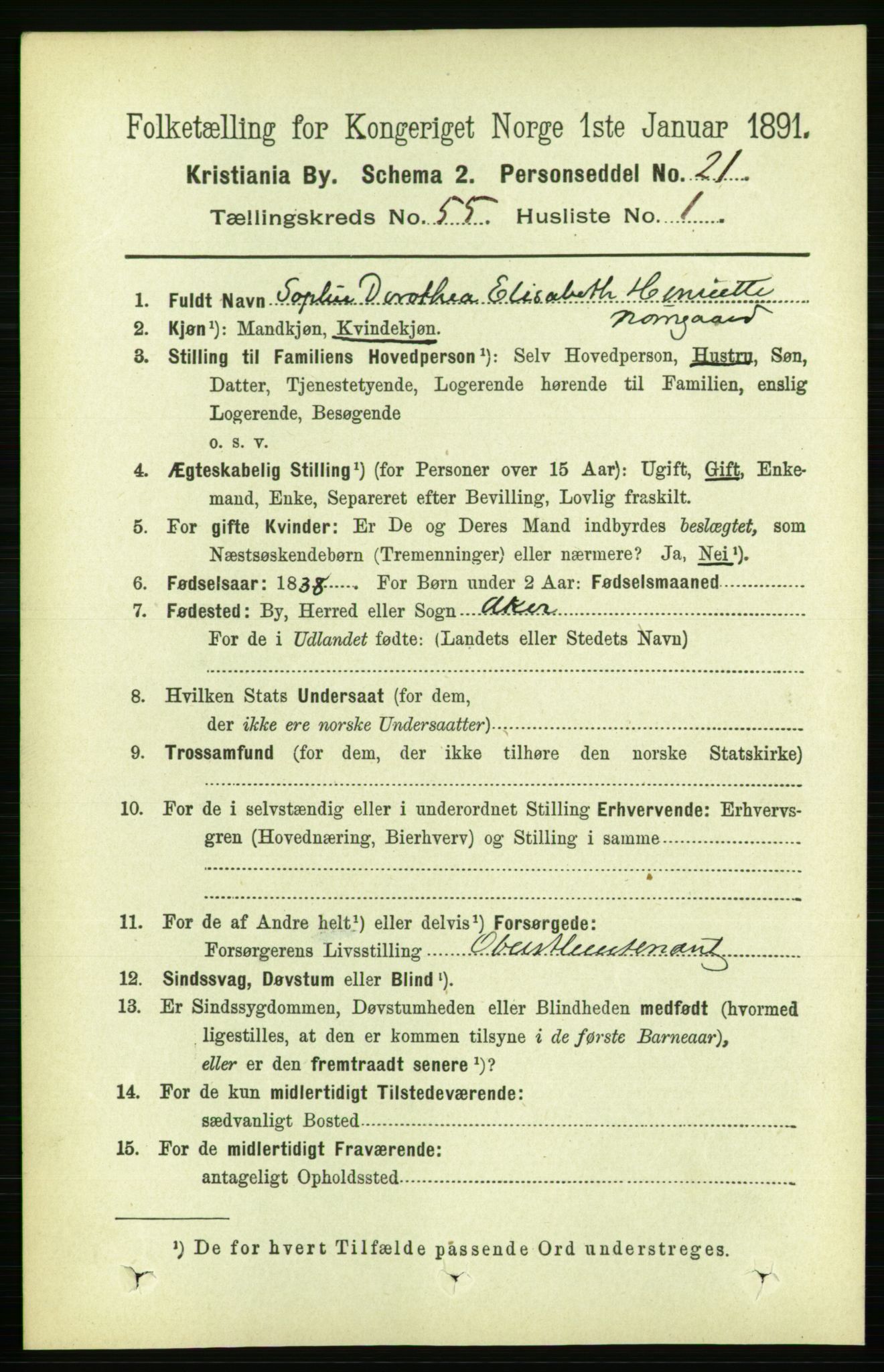 RA, 1891 census for 0301 Kristiania, 1891, p. 30097