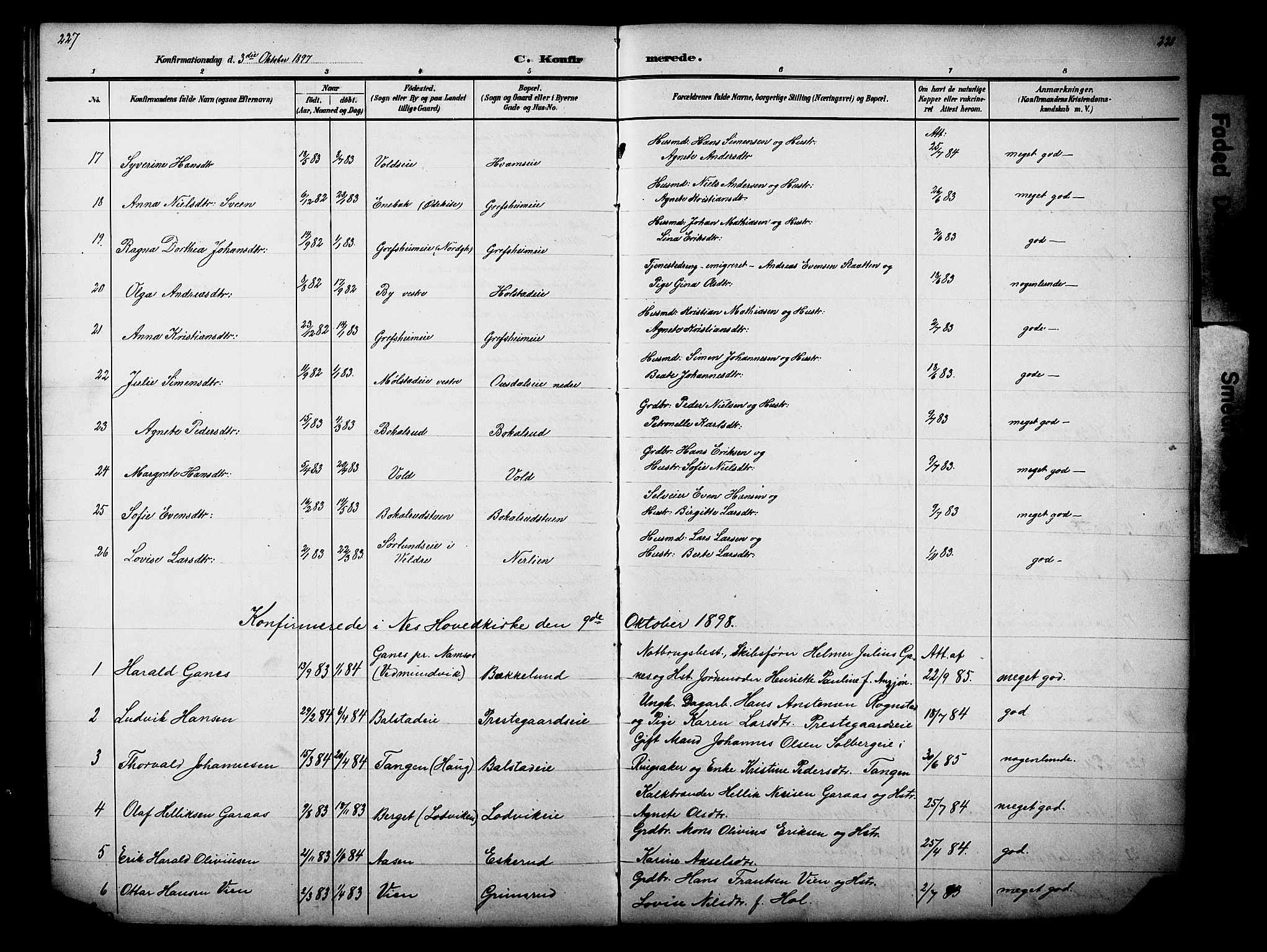 Nes prestekontor, Hedmark, SAH/PREST-020/L/La/L0006: Parish register (copy) no. 6, 1890-1932, p. 227-228