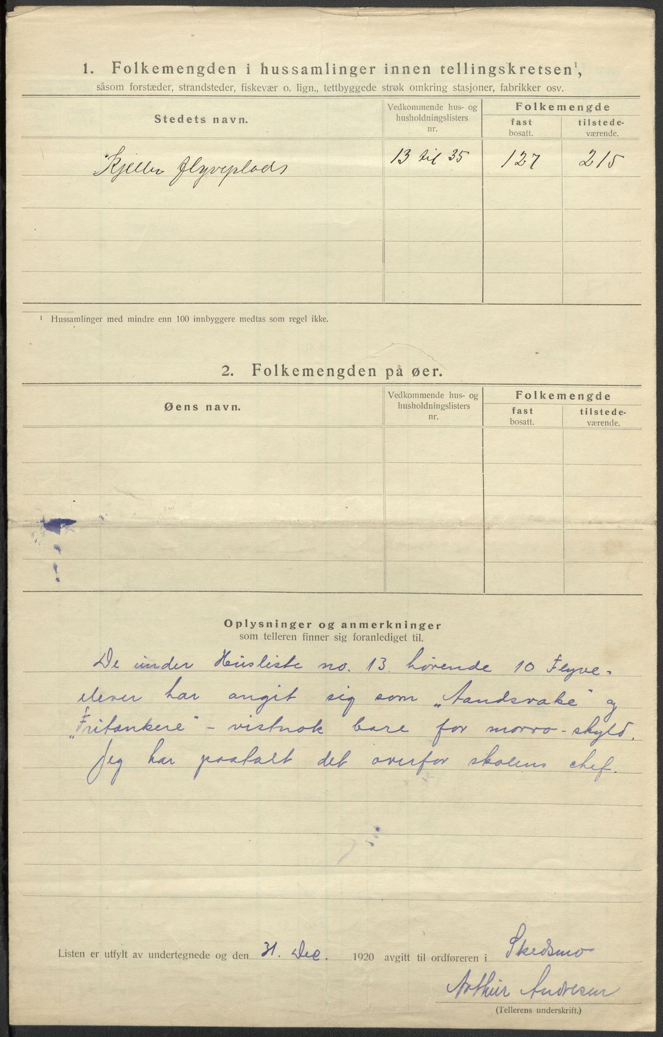 SAO, 1920 census for Skedsmo, 1920, p. 16