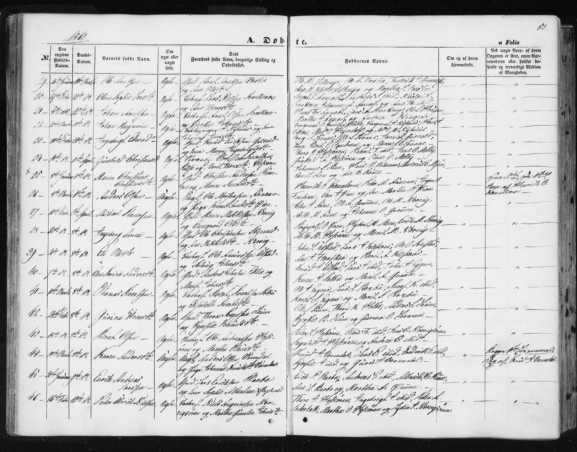 Ministerialprotokoller, klokkerbøker og fødselsregistre - Sør-Trøndelag, SAT/A-1456/668/L0806: Parish register (official) no. 668A06, 1854-1869, p. 53