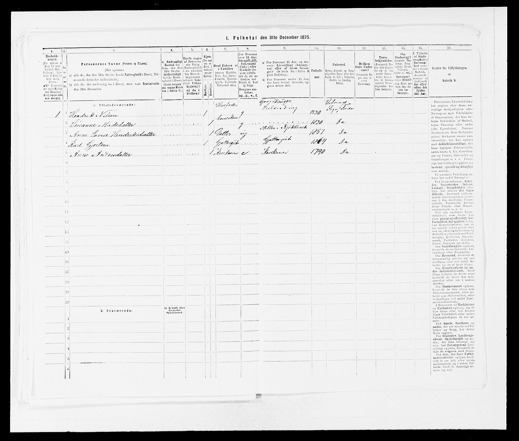 SAB, 1875 census for 1432P Førde, 1875, p. 1796