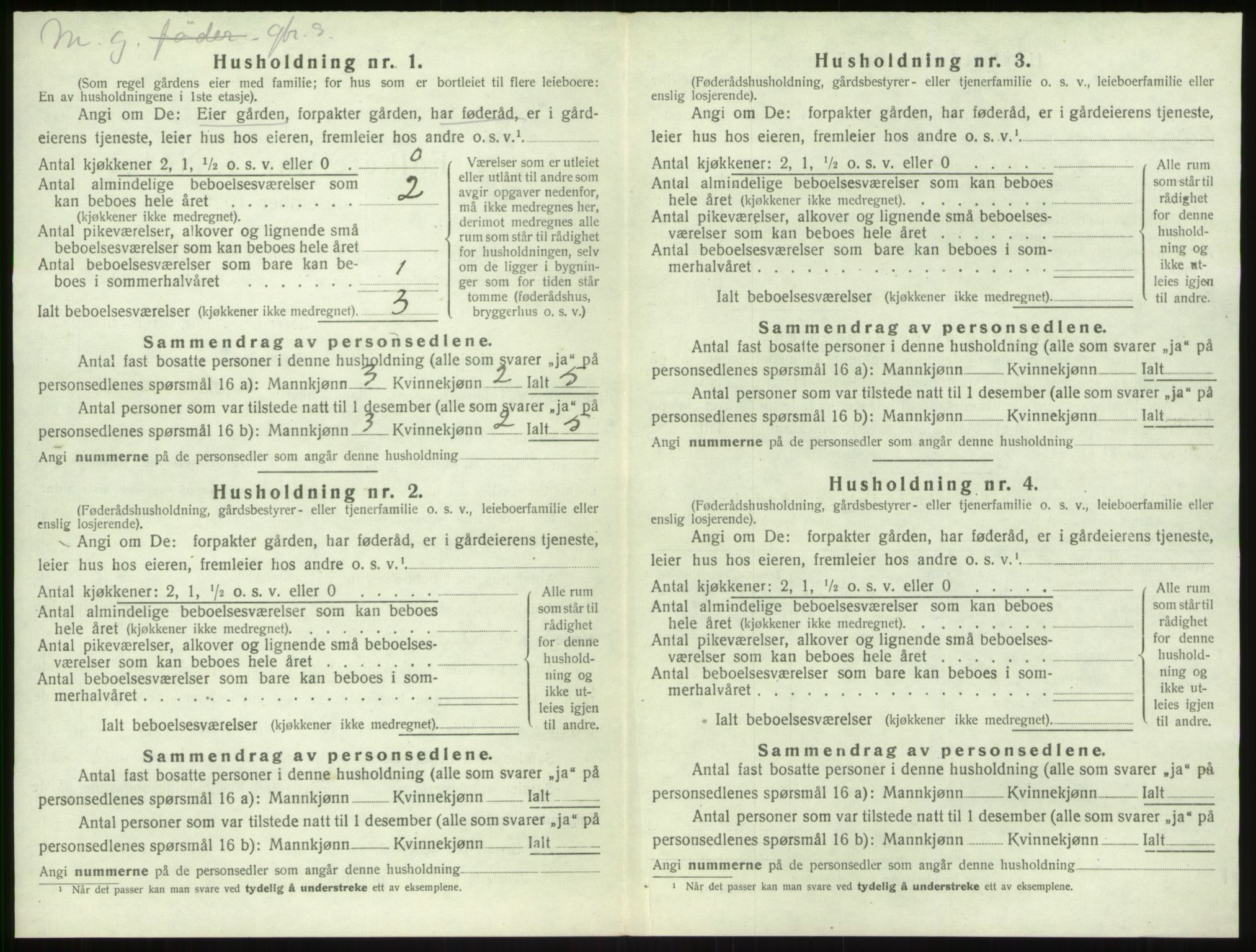 SAB, 1920 census for Vik, 1920, p. 351