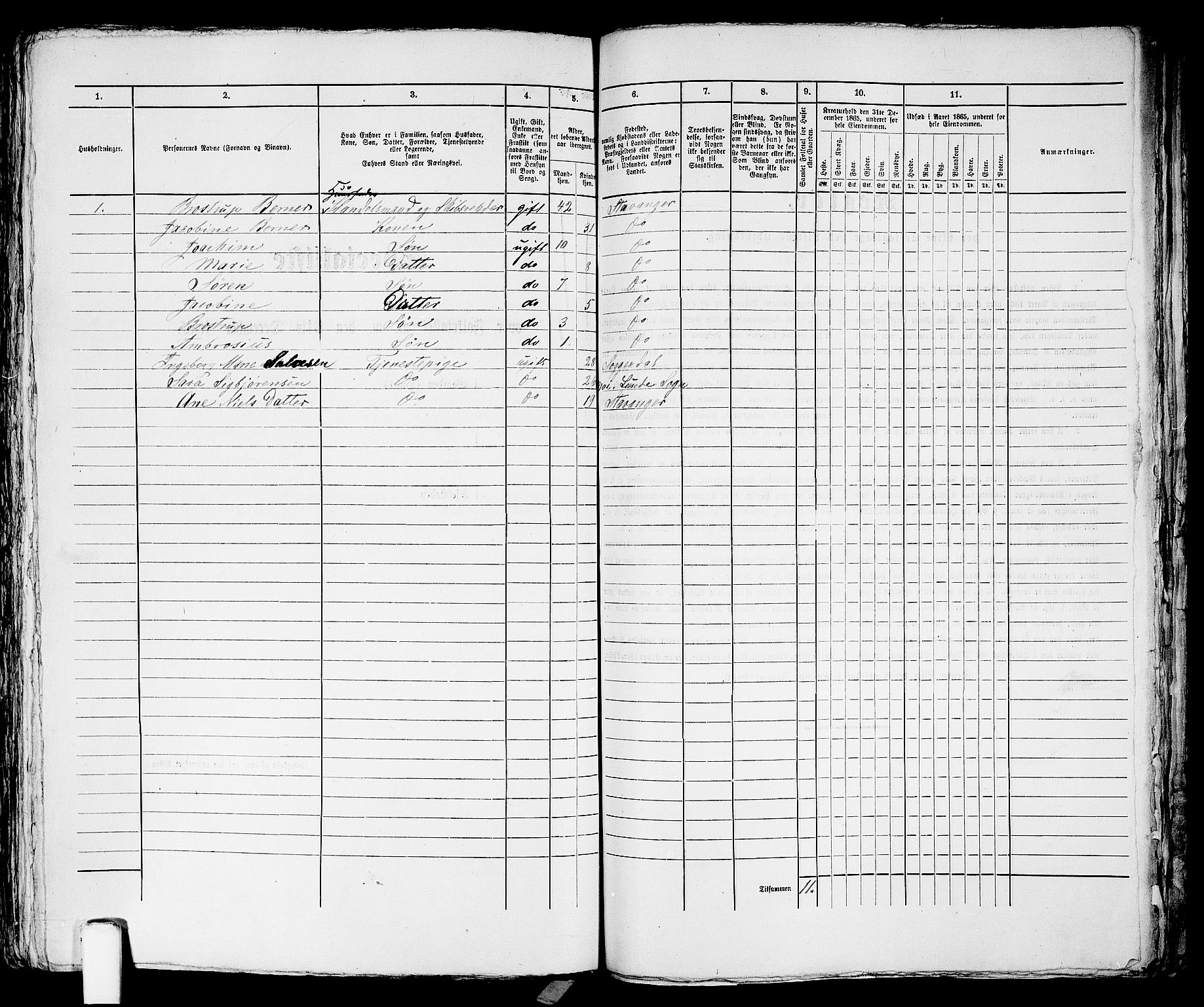 RA, 1865 census for Stavanger, 1865, p. 1899