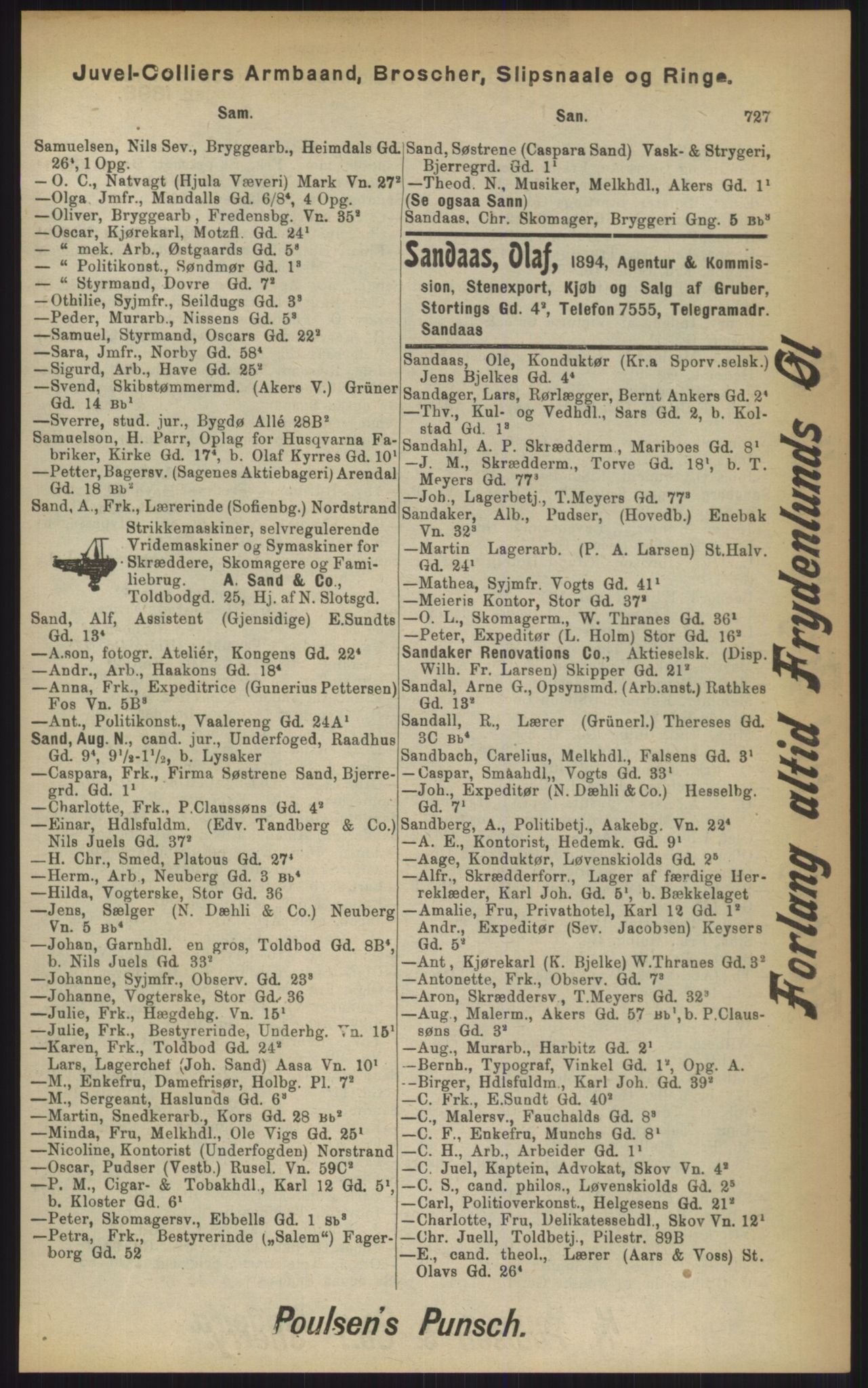 Kristiania/Oslo adressebok, PUBL/-, 1903, p. 727