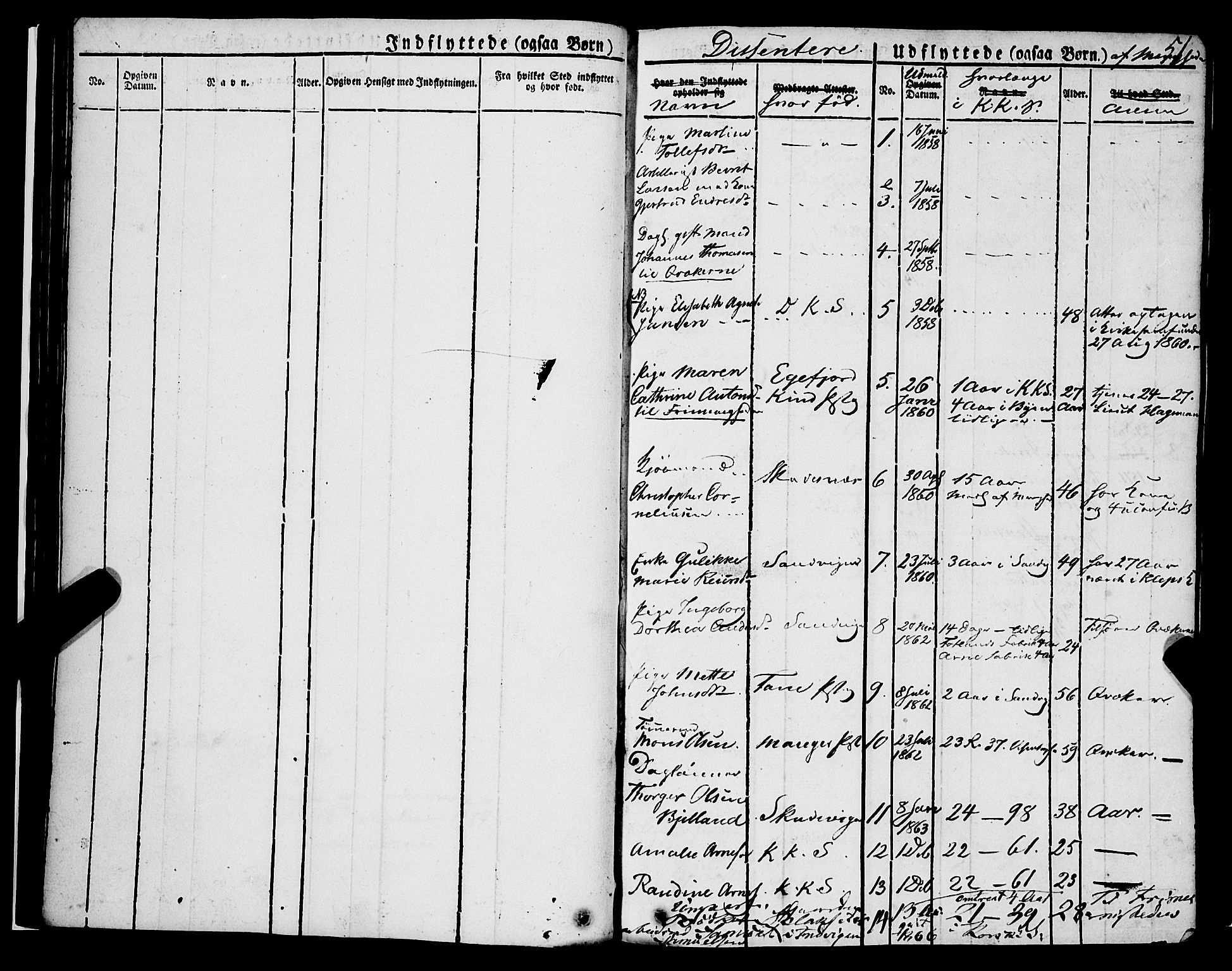 Korskirken sokneprestembete, SAB/A-76101/H/Haa/L0050: Parish register (official) no. F 1, 1821-1869, p. 51