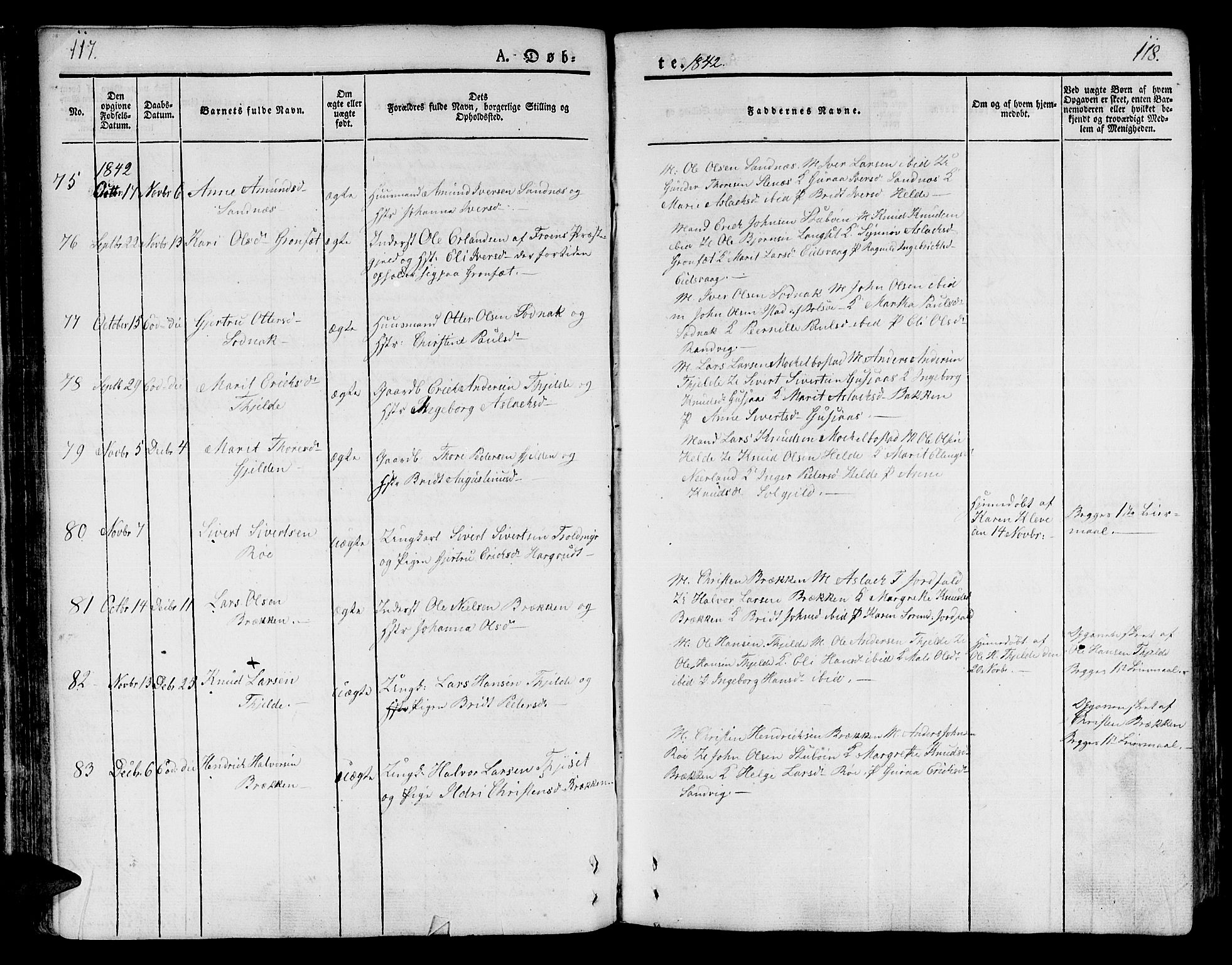 Ministerialprotokoller, klokkerbøker og fødselsregistre - Møre og Romsdal, AV/SAT-A-1454/551/L0624: Parish register (official) no. 551A04, 1831-1845, p. 117-118