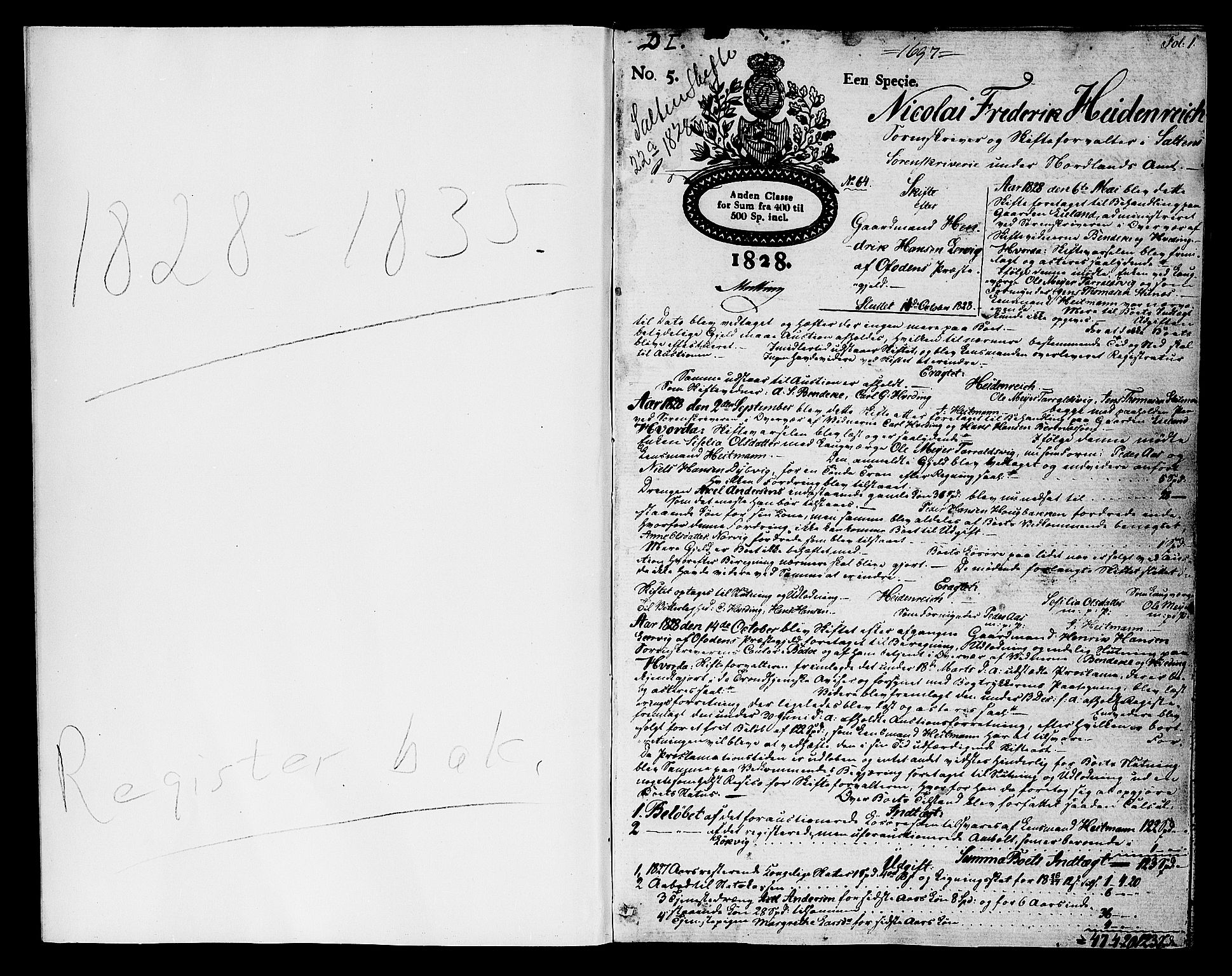 Salten sorenskriveri, AV/SAT-A-4578/1/3/3A/L0049: Skifteprotokoll 22a, 1828-1832, p. 0b-1a