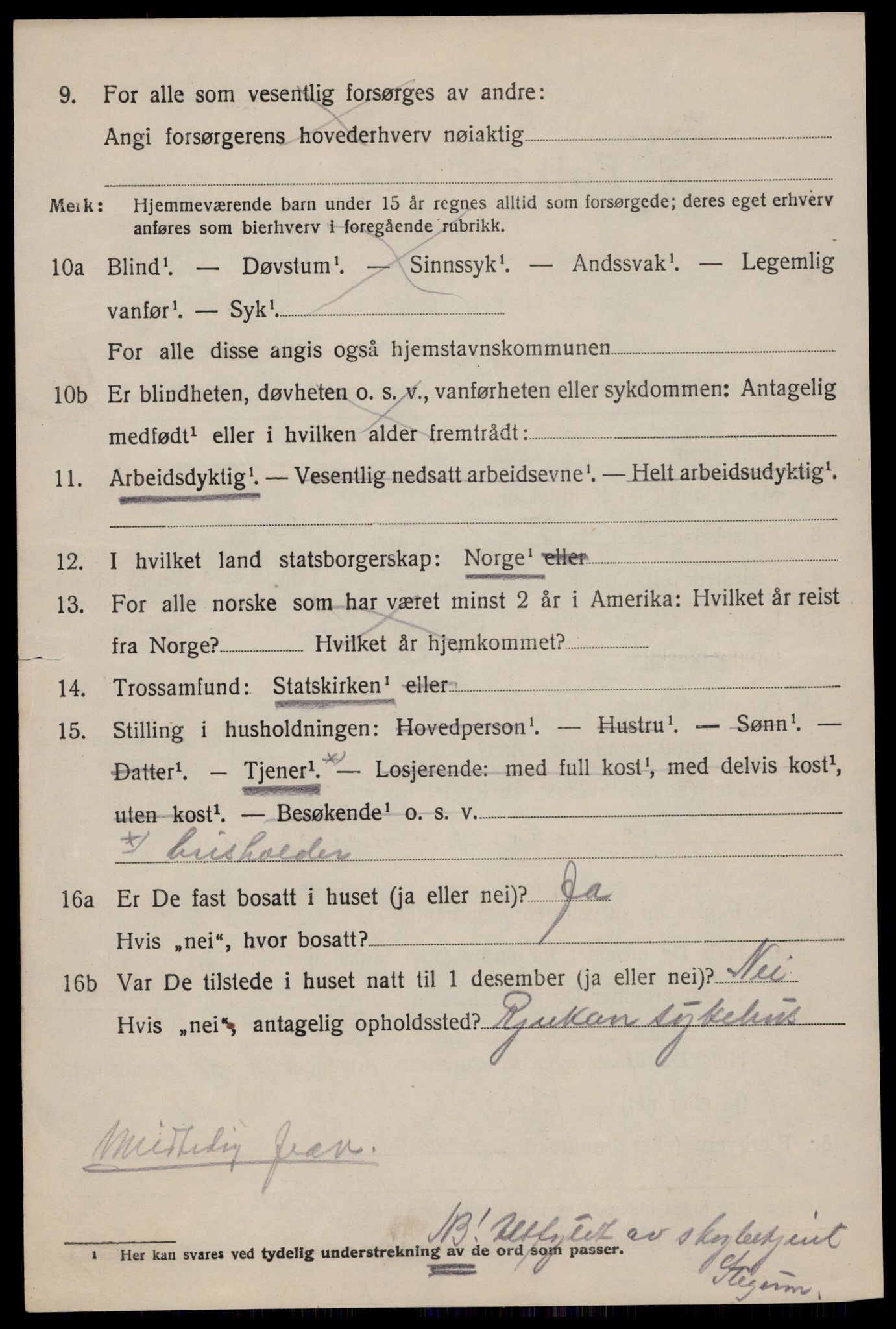 SAKO, 1920 census for Tinn, 1920, p. 5947