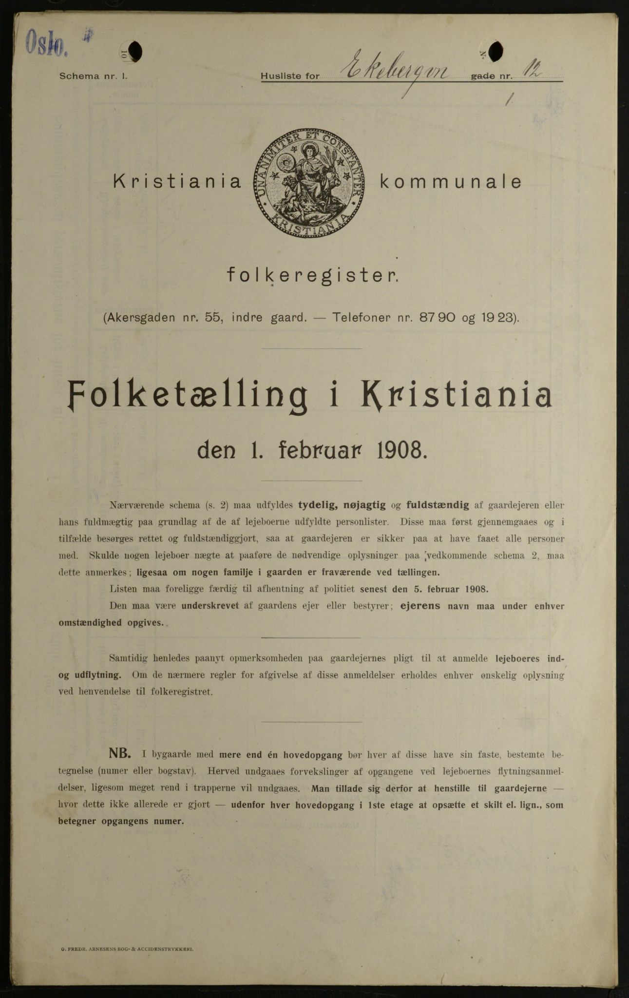 OBA, Municipal Census 1908 for Kristiania, 1908, p. 18518