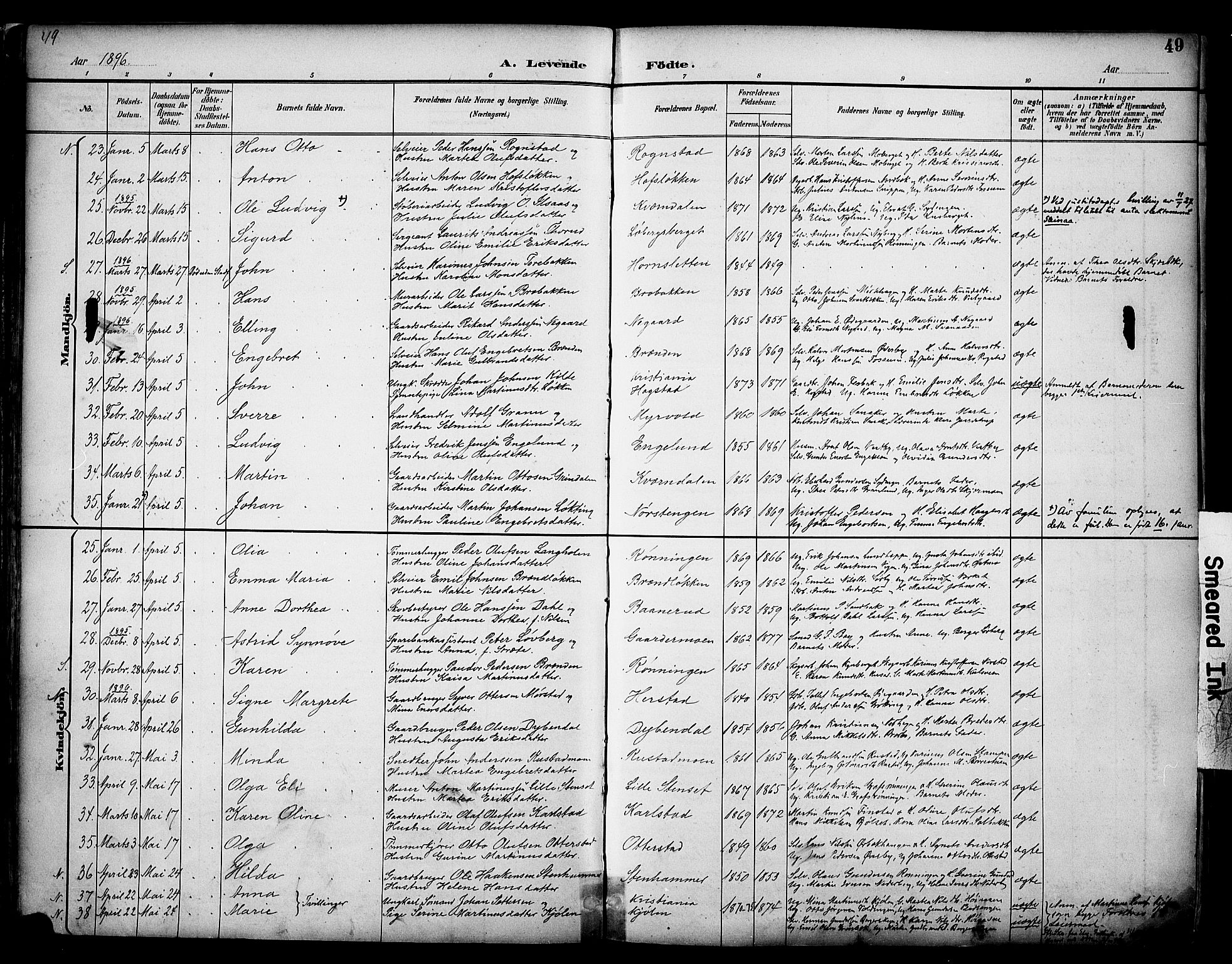 Elverum prestekontor, AV/SAH-PREST-044/H/Ha/Haa/L0014: Parish register (official) no. 14, 1891-1909, p. 49