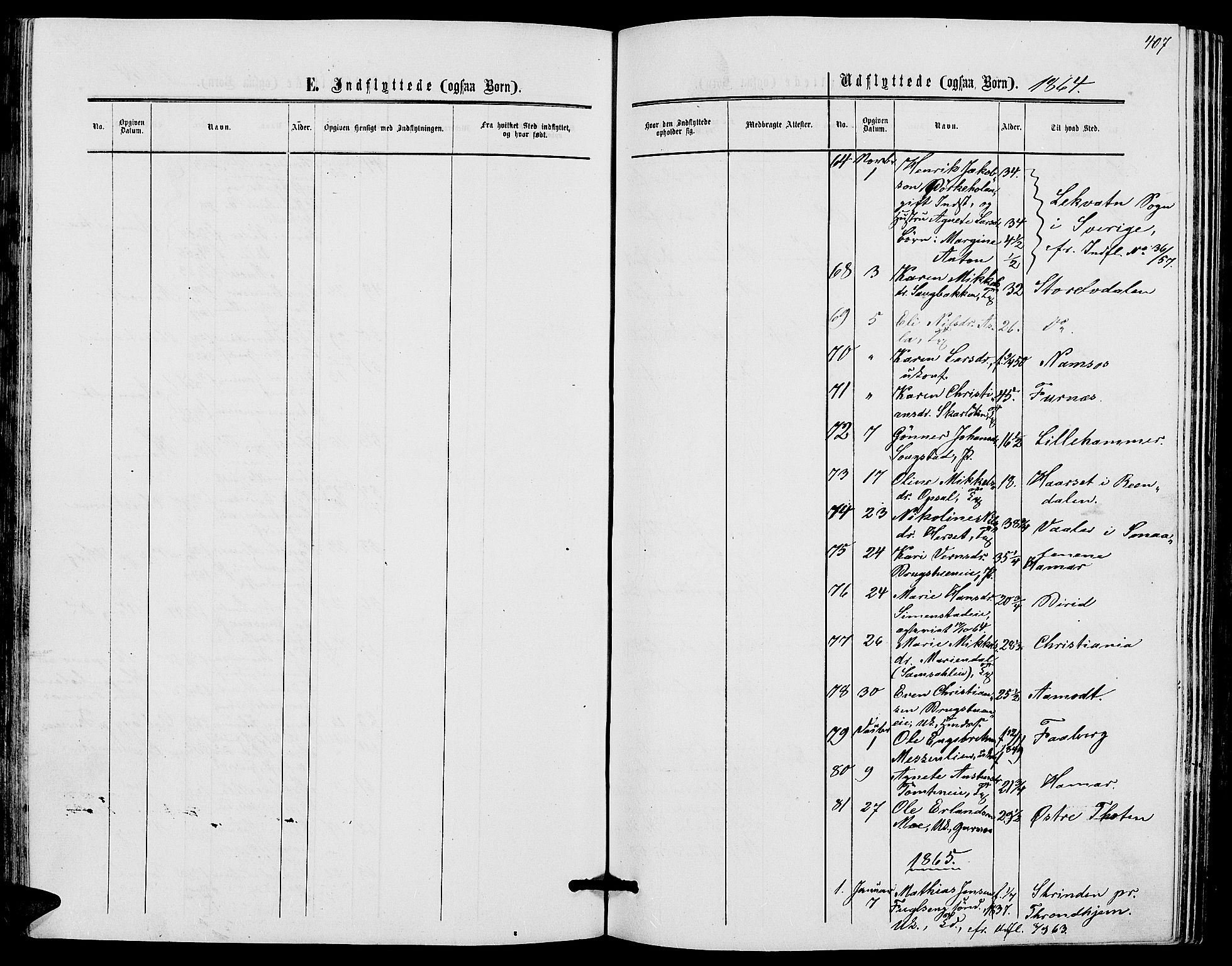Ringsaker prestekontor, SAH/PREST-014/L/La/L0007: Parish register (copy) no. 7, 1861-1869, p. 407