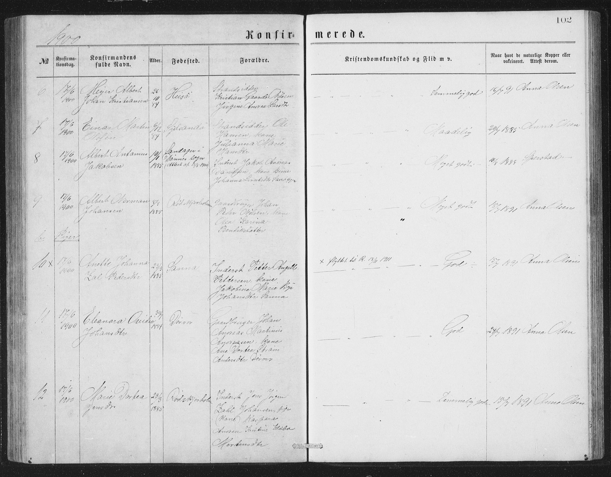 Ministerialprotokoller, klokkerbøker og fødselsregistre - Nordland, AV/SAT-A-1459/840/L0582: Parish register (copy) no. 840C02, 1874-1900, p. 102