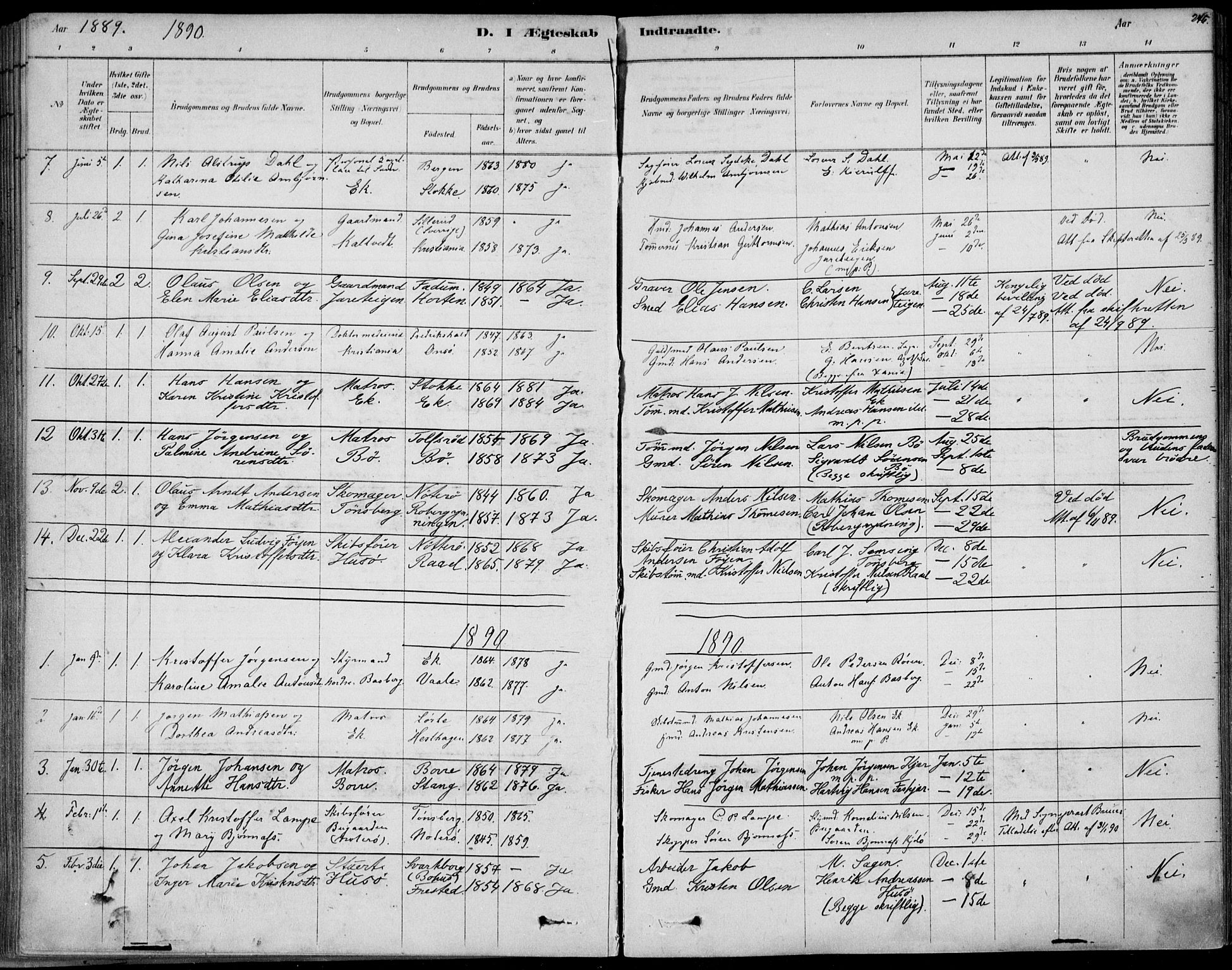 Sem kirkebøker, AV/SAKO-A-5/F/Fb/L0004: Parish register (official) no. II 4, 1878-1891, p. 246