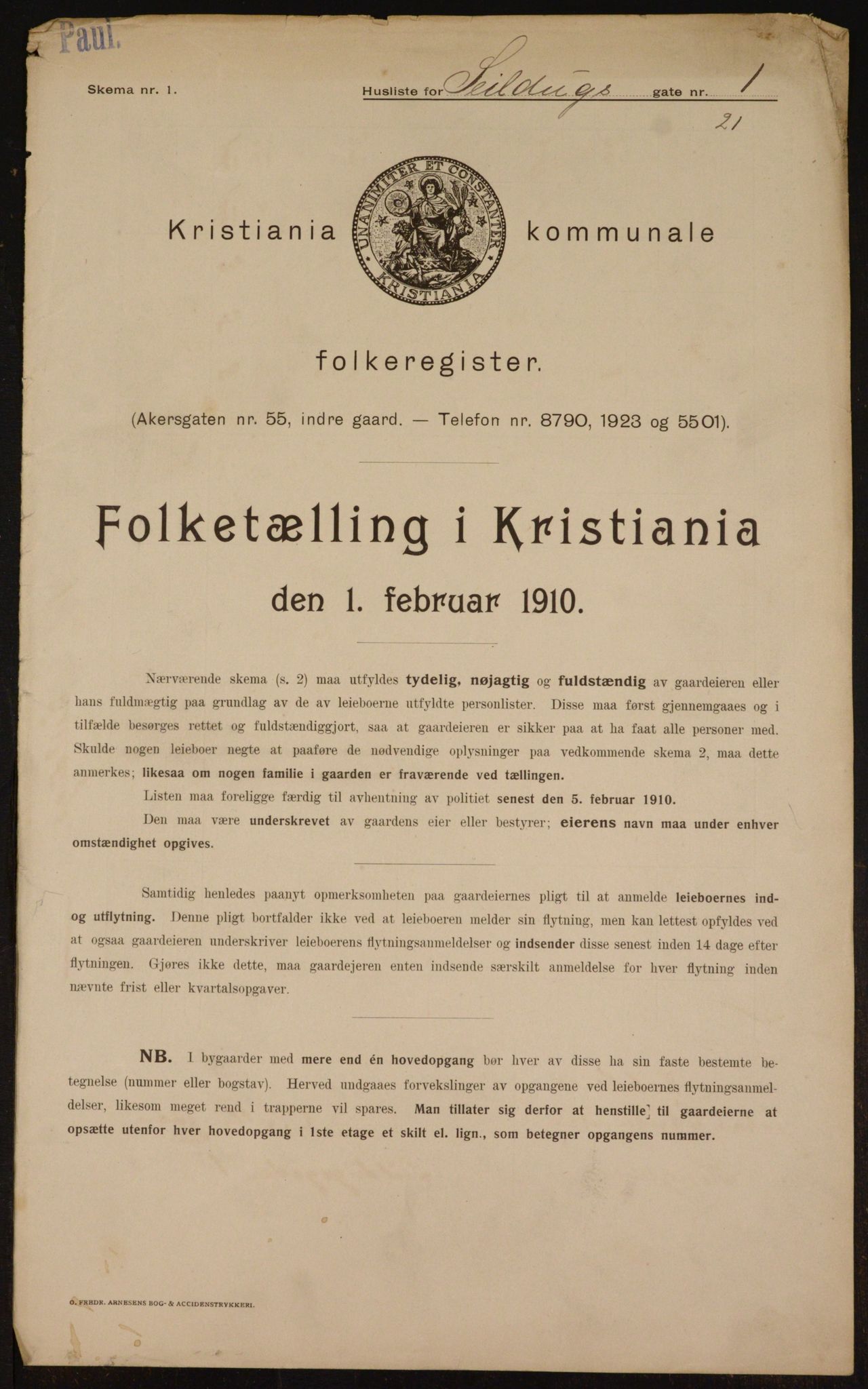 OBA, Municipal Census 1910 for Kristiania, 1910, p. 89595