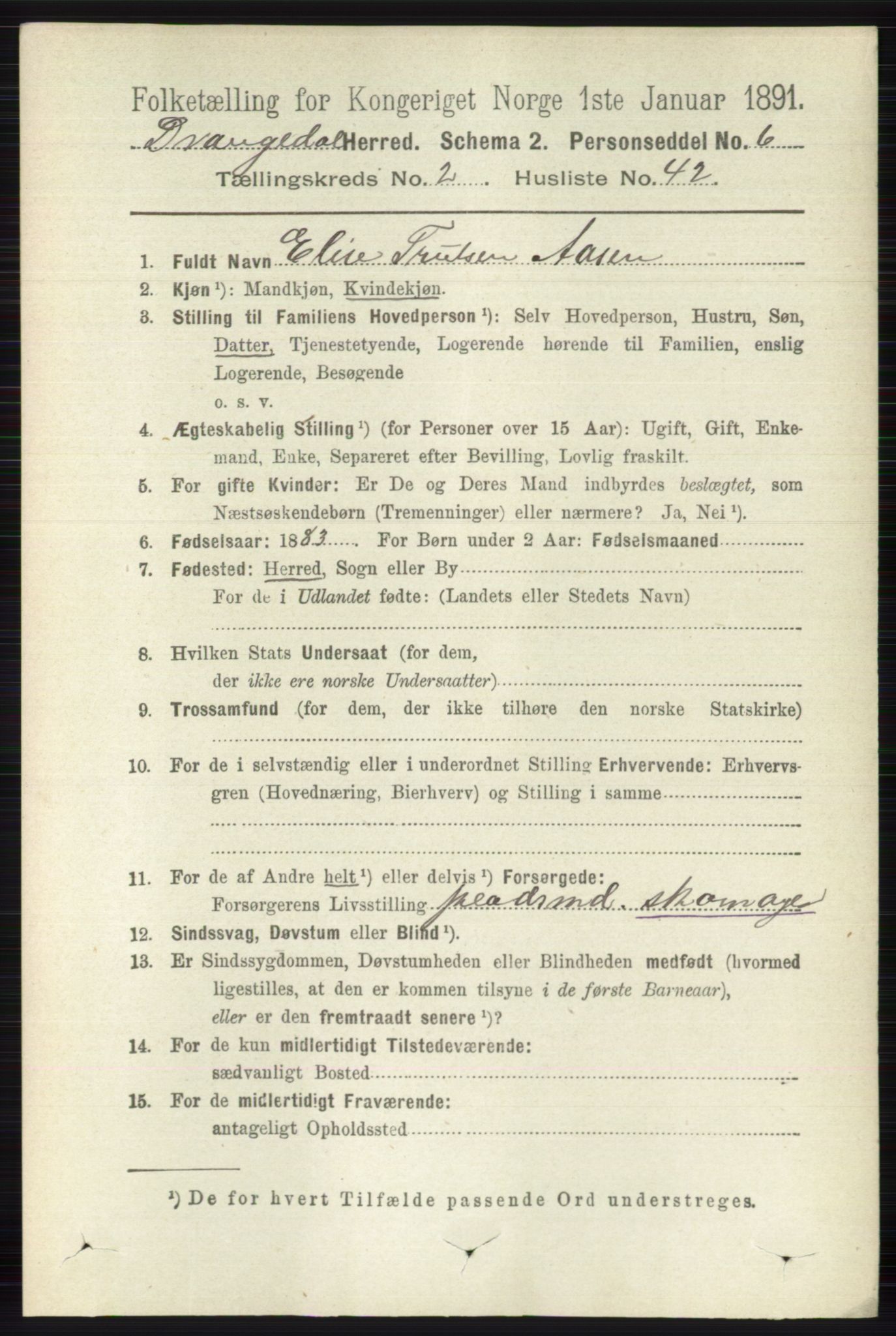 RA, 1891 census for 0817 Drangedal, 1891, p. 746