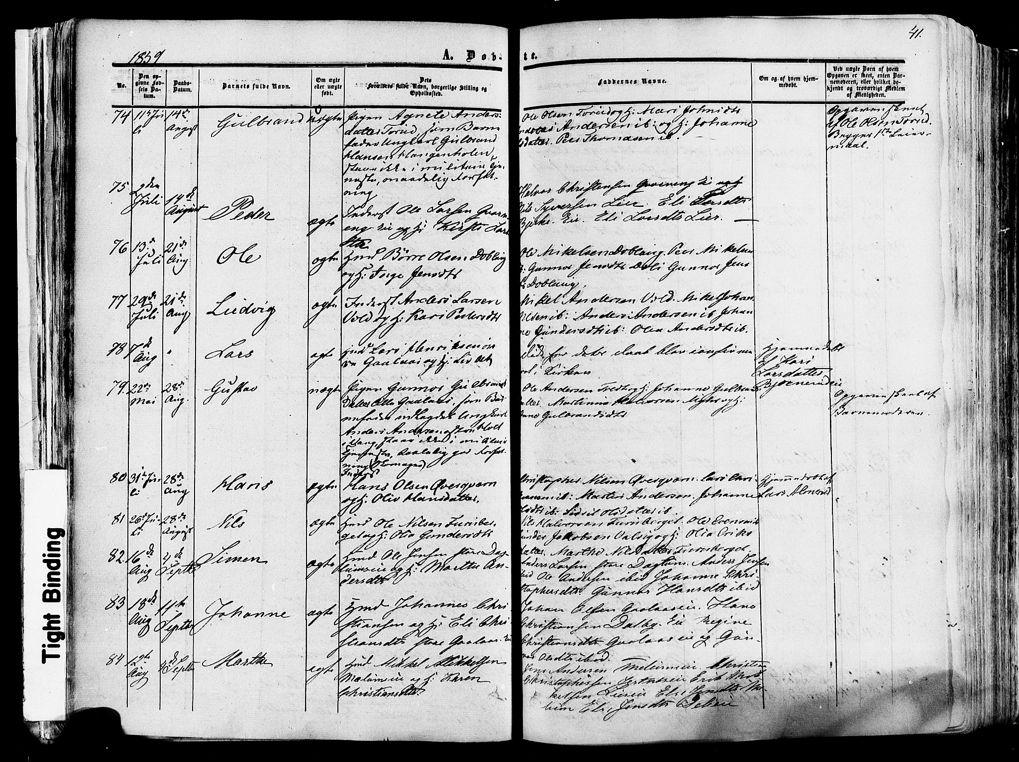 Vang prestekontor, Hedmark, SAH/PREST-008/H/Ha/Haa/L0013: Parish register (official) no. 13, 1855-1879, p. 41