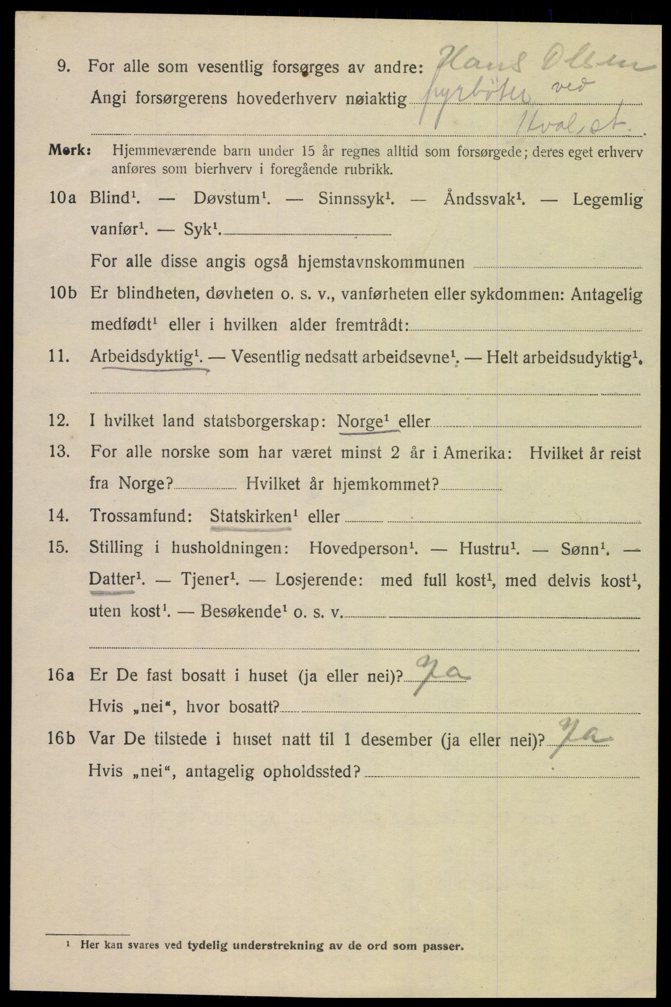 SAK, 1920 census for Mandal, 1920, p. 8140