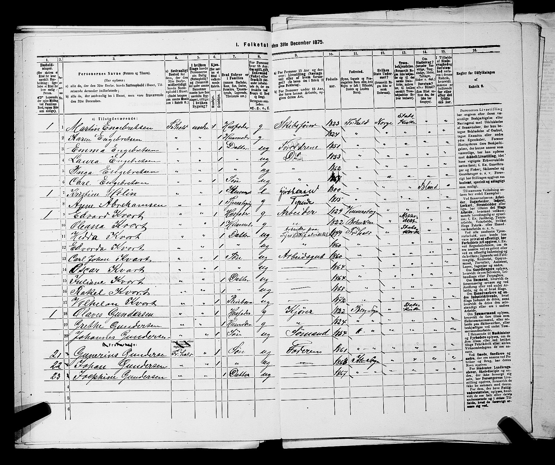 RA, 1875 census for 0101P Fredrikshald, 1875, p. 1386