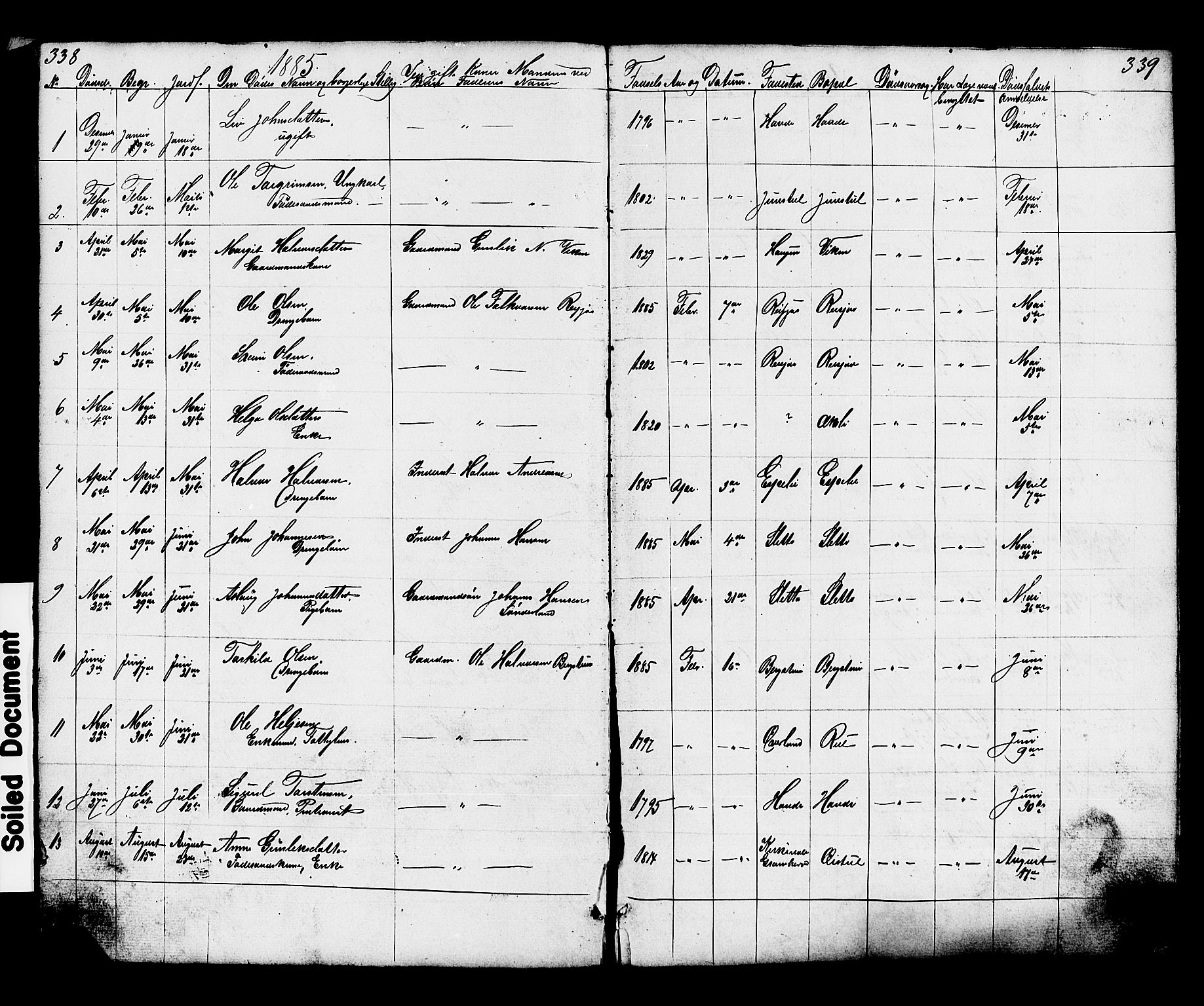 Hjartdal kirkebøker, SAKO/A-270/G/Gc/L0002: Parish register (copy) no. III 2, 1854-1890, p. 338-339