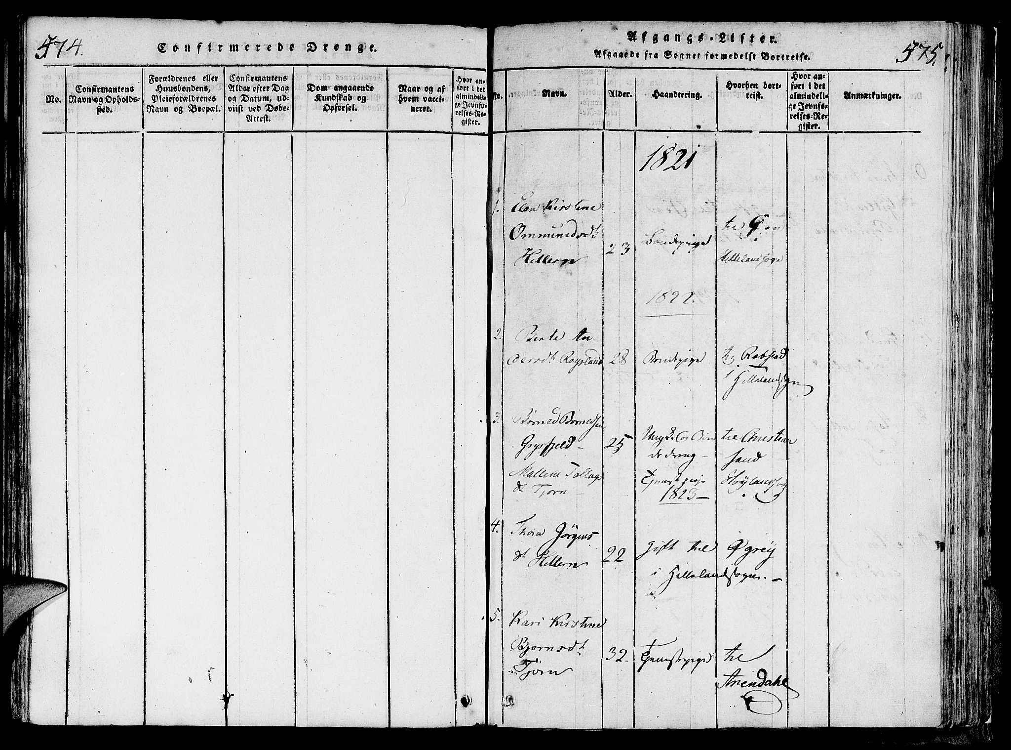 Lund sokneprestkontor, AV/SAST-A-101809/S06/L0006: Parish register (official) no. A 6, 1816-1839, p. 574-575