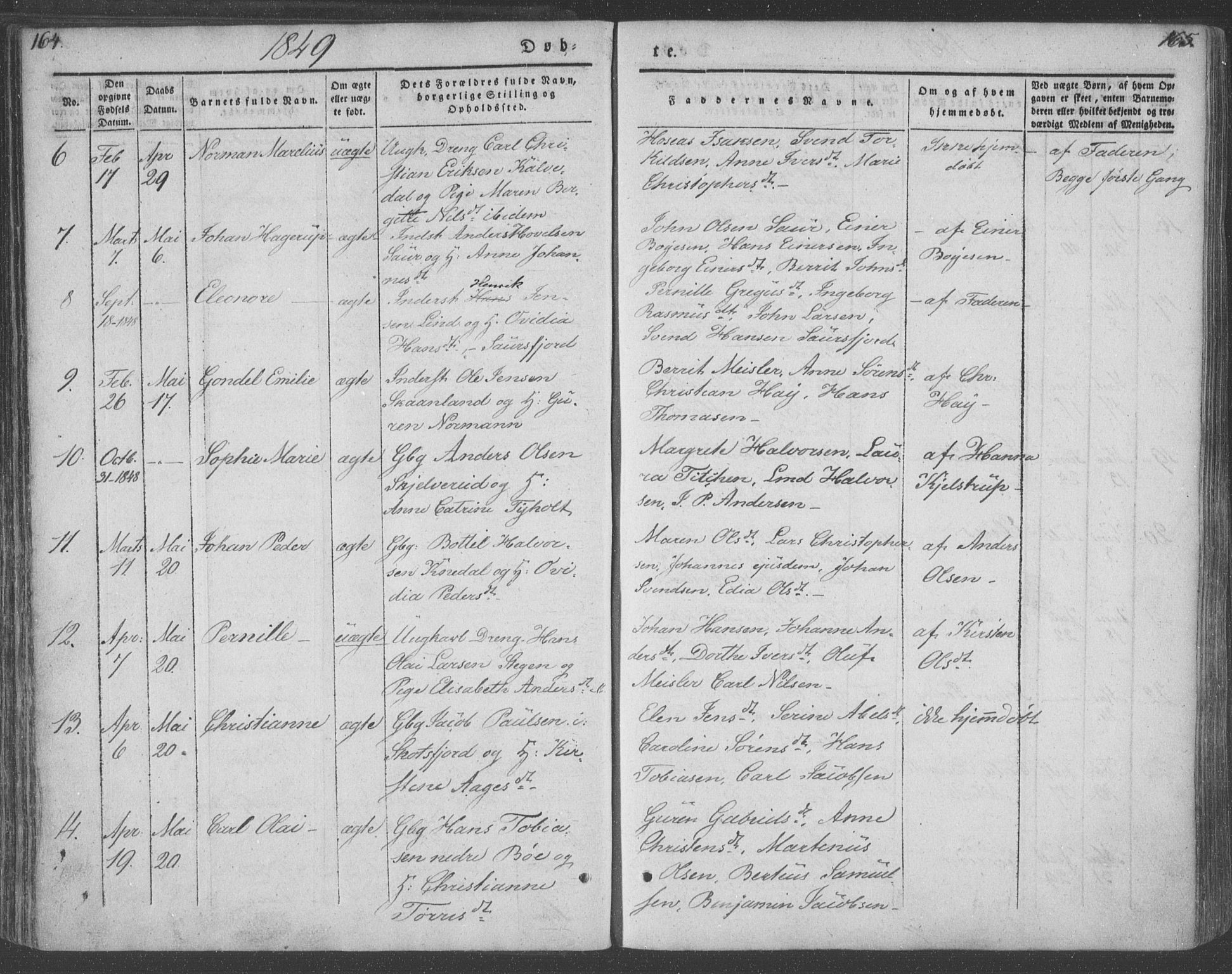 Ministerialprotokoller, klokkerbøker og fødselsregistre - Nordland, AV/SAT-A-1459/855/L0799: Parish register (official) no. 855A07, 1834-1852, p. 164-165