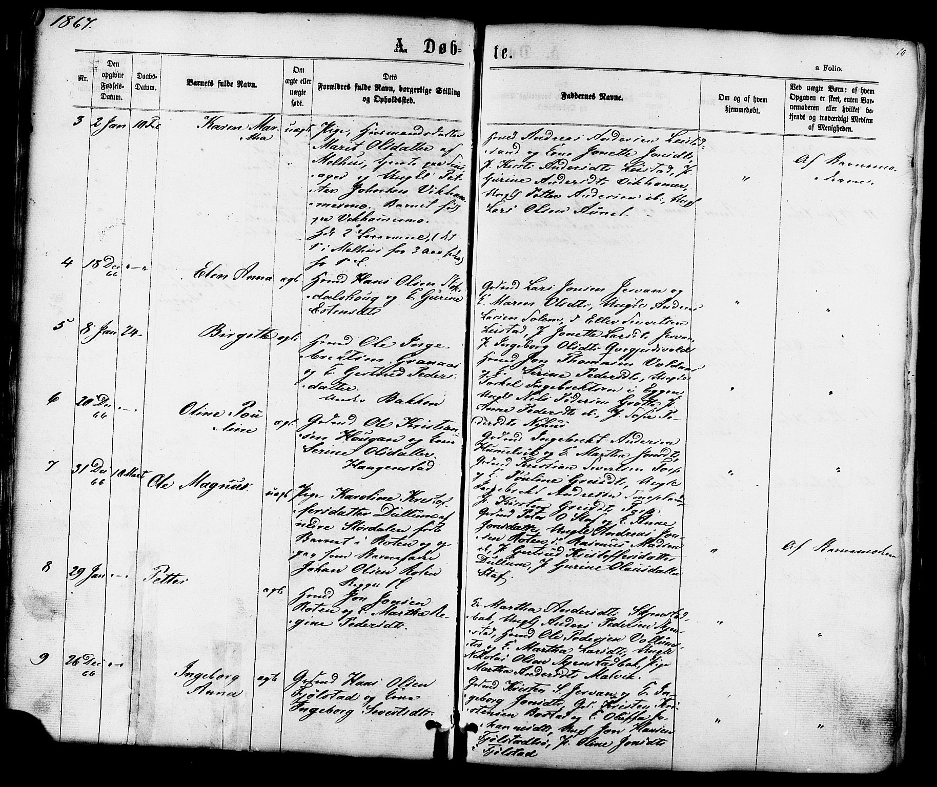 Ministerialprotokoller, klokkerbøker og fødselsregistre - Sør-Trøndelag, SAT/A-1456/616/L0409: Parish register (official) no. 616A06, 1865-1877, p. 10