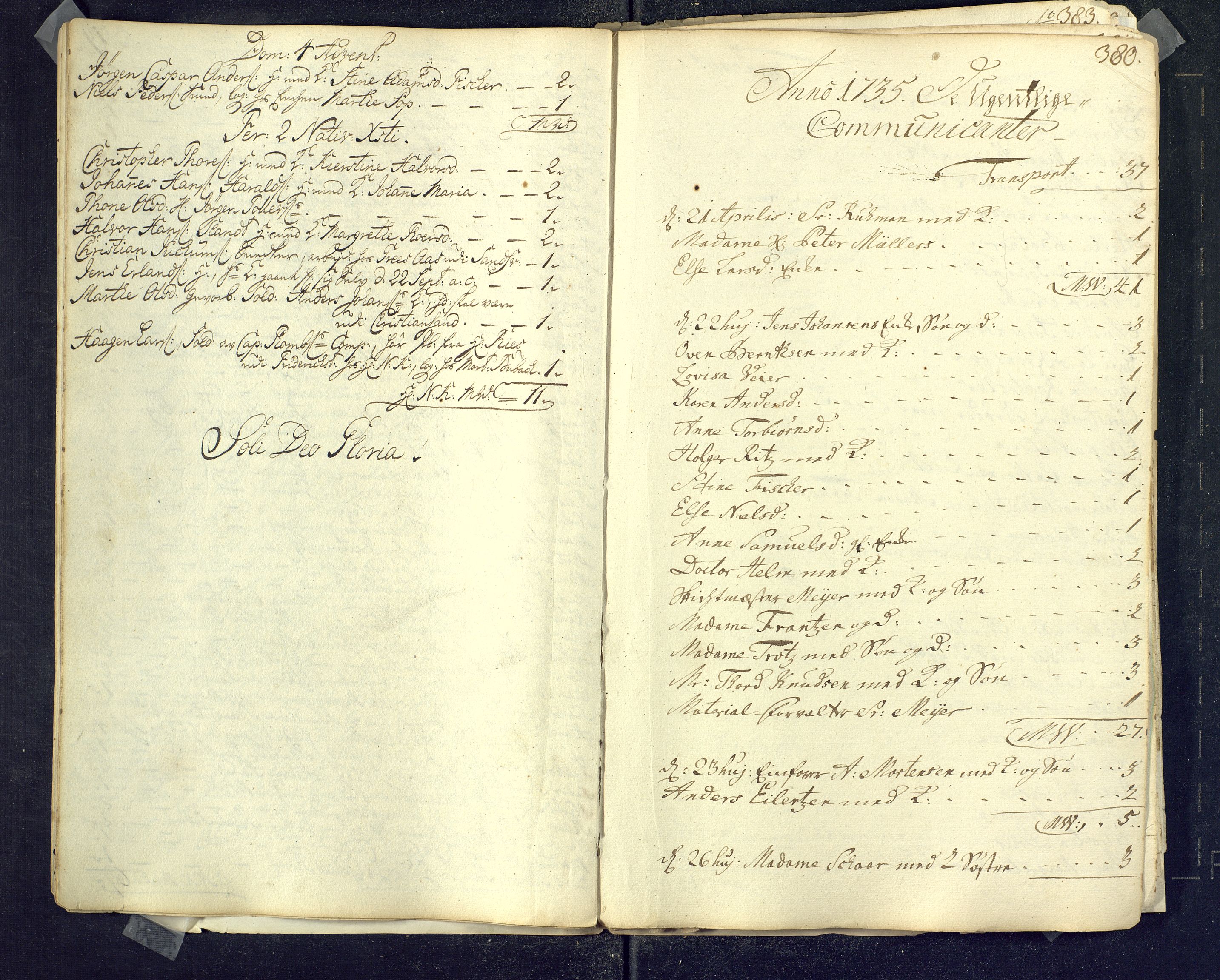 Kongsberg kirkebøker, SAKO/A-22/M/Ma/L0001: Communicants register no. 1, 1731-1739, p. 380