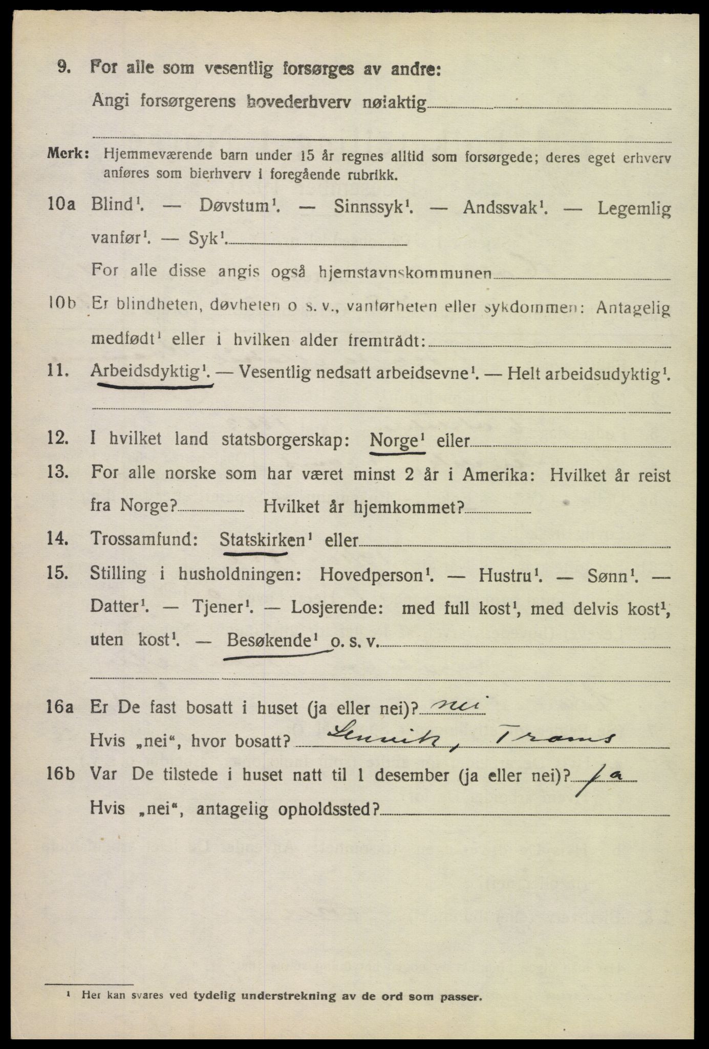 SAK, 1920 census for Holt, 1920, p. 6607