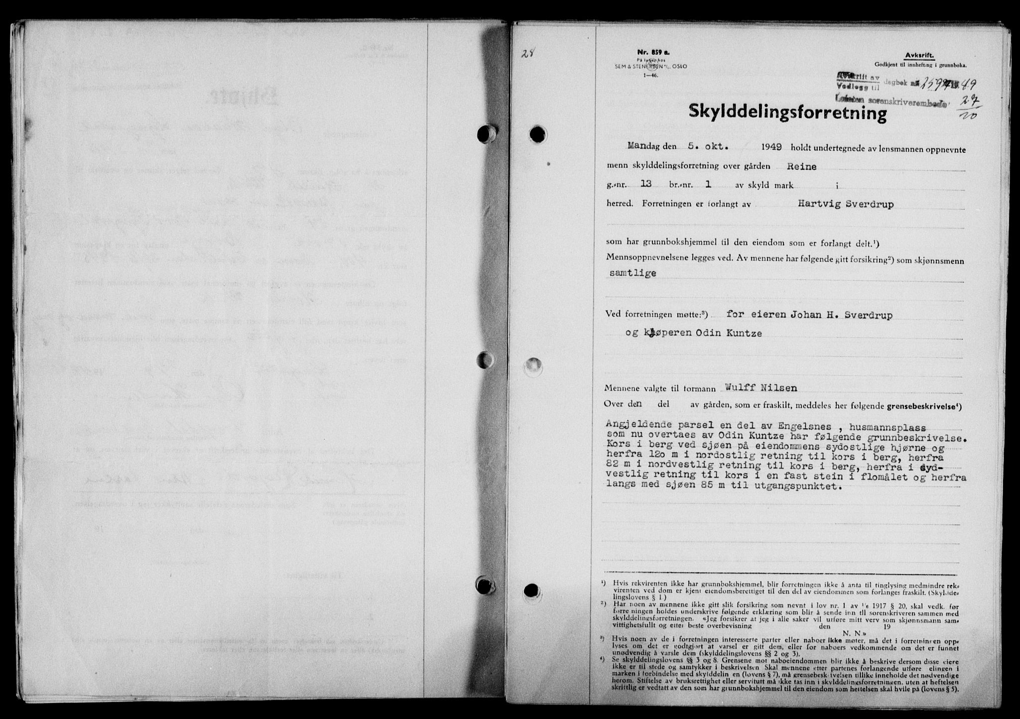 Lofoten sorenskriveri, SAT/A-0017/1/2/2C/L0022a: Mortgage book no. 22a, 1949-1950, Diary no: : 2597/1949