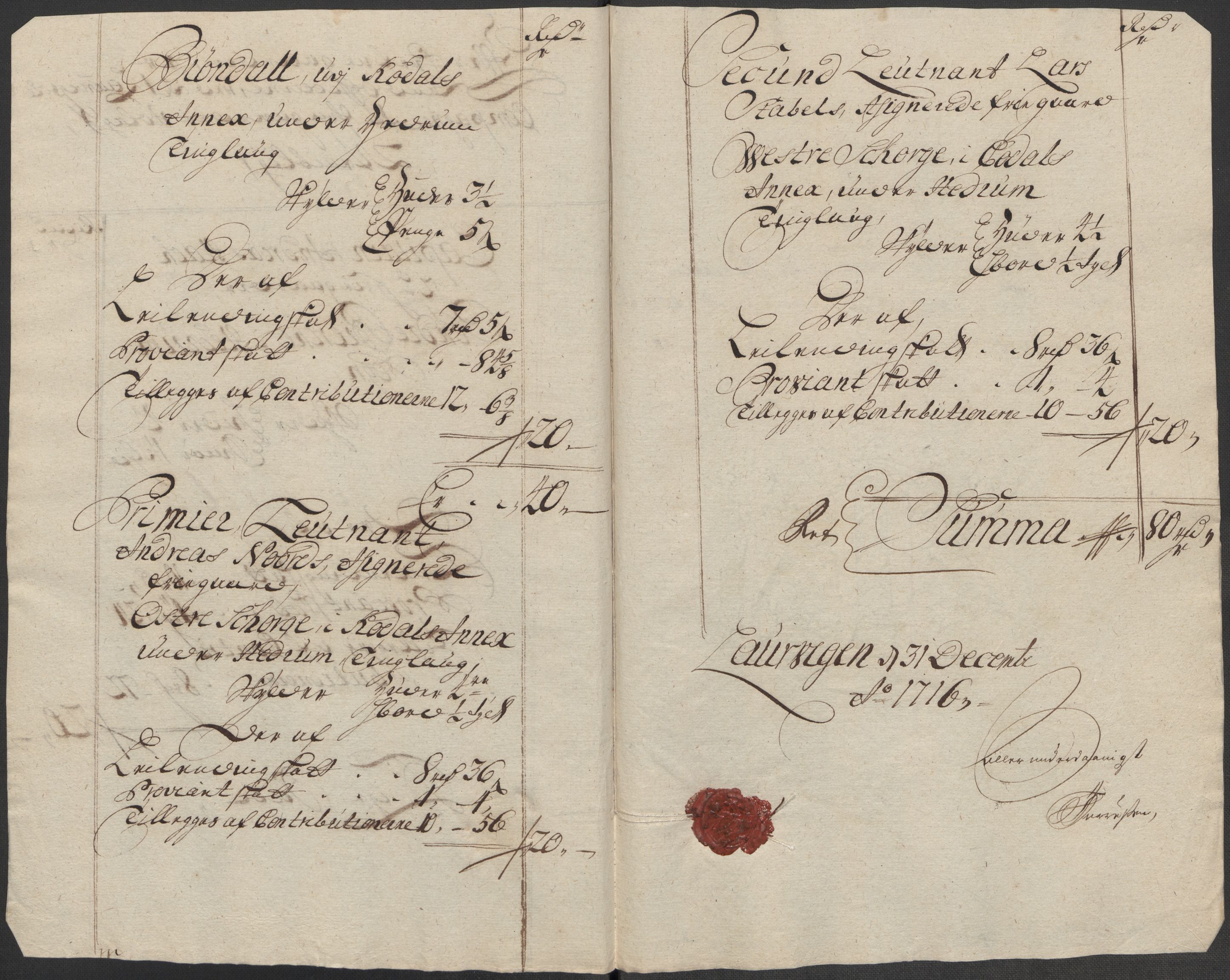 Rentekammeret inntil 1814, Reviderte regnskaper, Fogderegnskap, RA/EA-4092/R33/L1987: Fogderegnskap Larvik grevskap, 1716-1717, p. 229