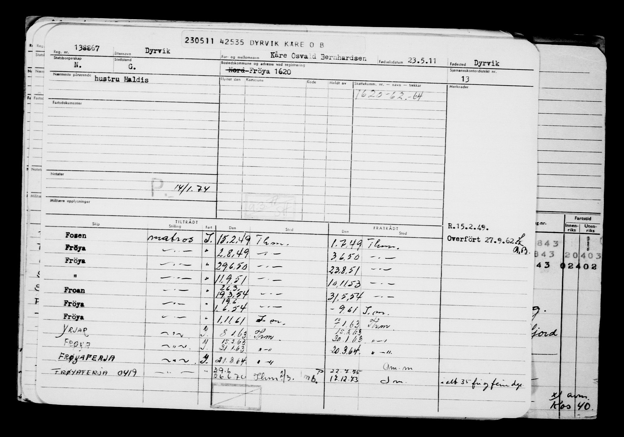 Direktoratet for sjømenn, AV/RA-S-3545/G/Gb/L0096: Hovedkort, 1911, p. 375