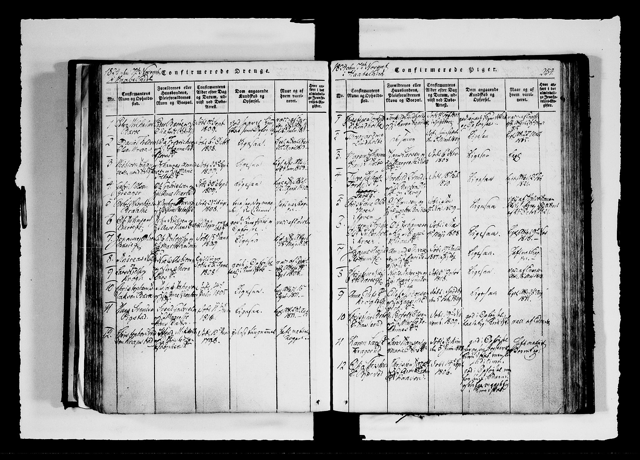 Hobøl prestekontor Kirkebøker, AV/SAO-A-2002/F/Fa/L0002: Parish register (official) no. I 2, 1814-1841, p. 254