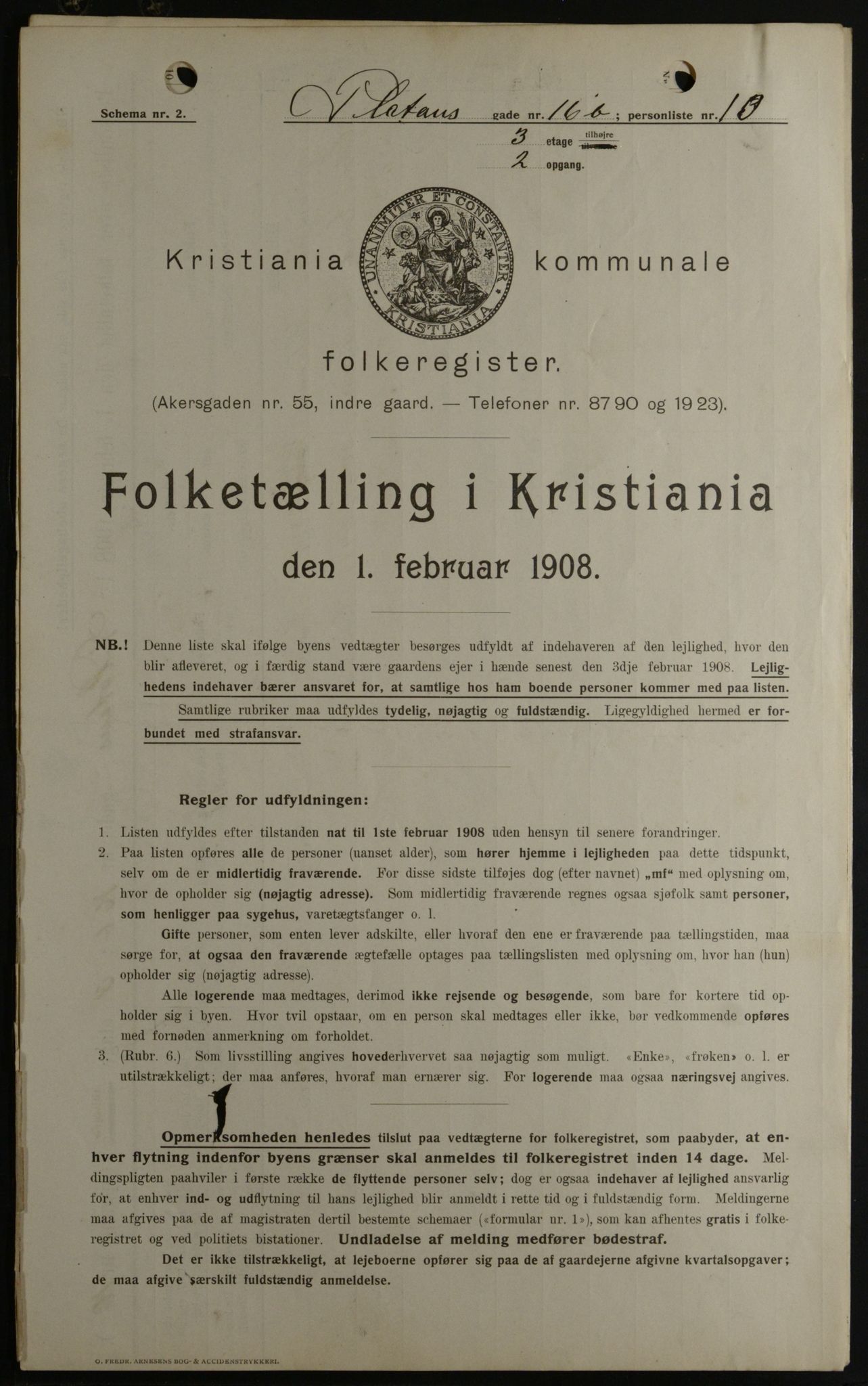 OBA, Municipal Census 1908 for Kristiania, 1908, p. 72298