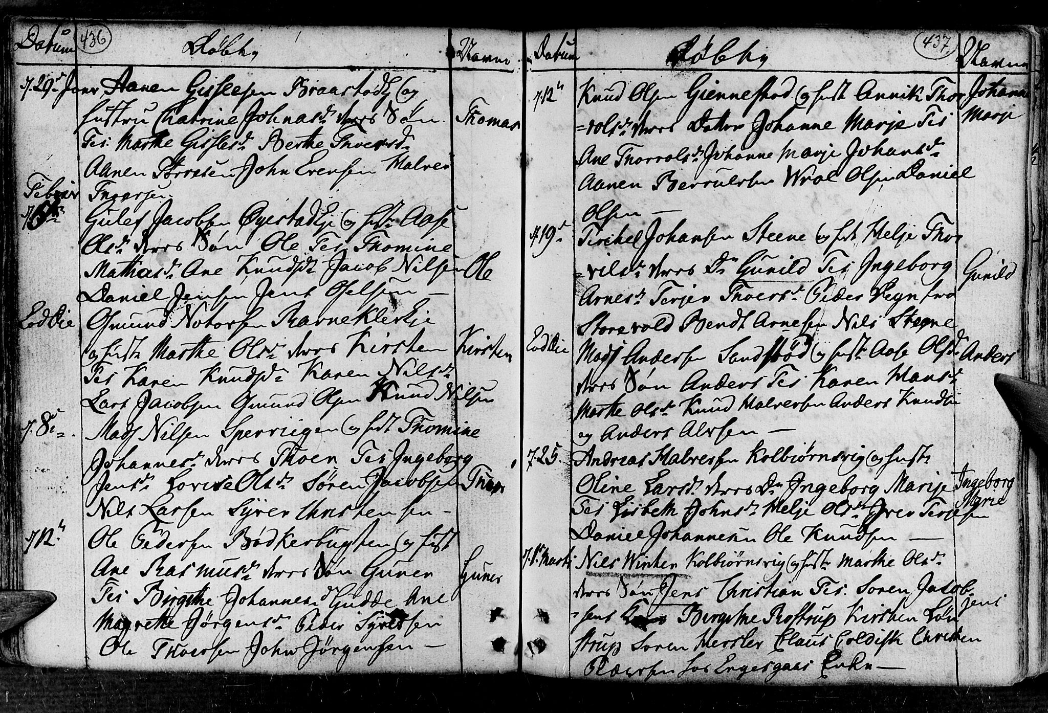 Øyestad sokneprestkontor, AV/SAK-1111-0049/F/Fa/L0008: Parish register (official) no. A 8, 1777-1804, p. 436-437