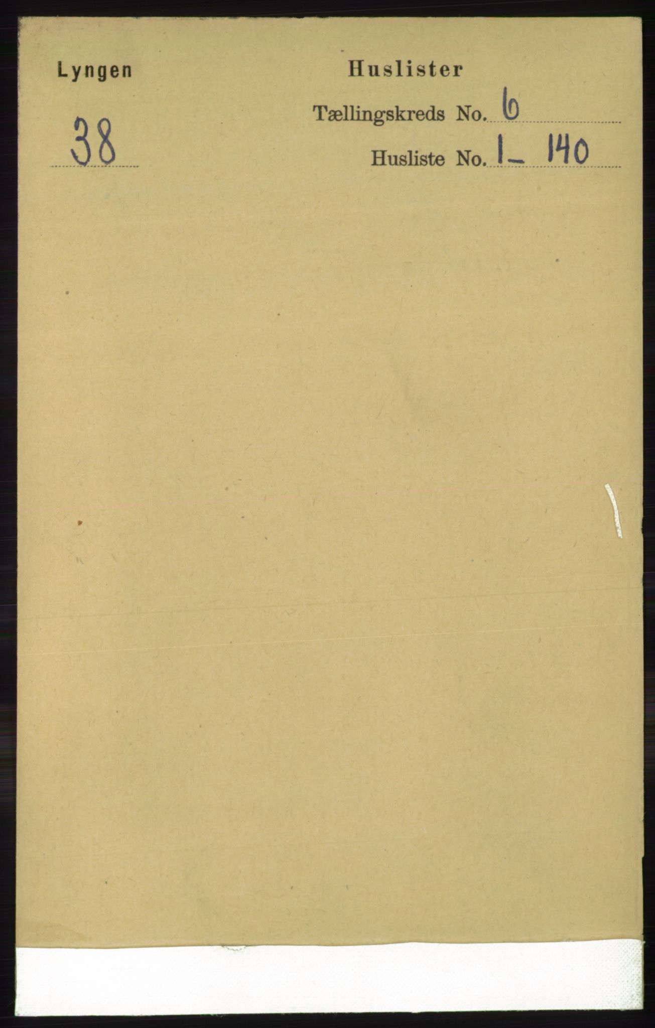 RA, 1891 census for 1938 Lyngen, 1891, p. 5088
