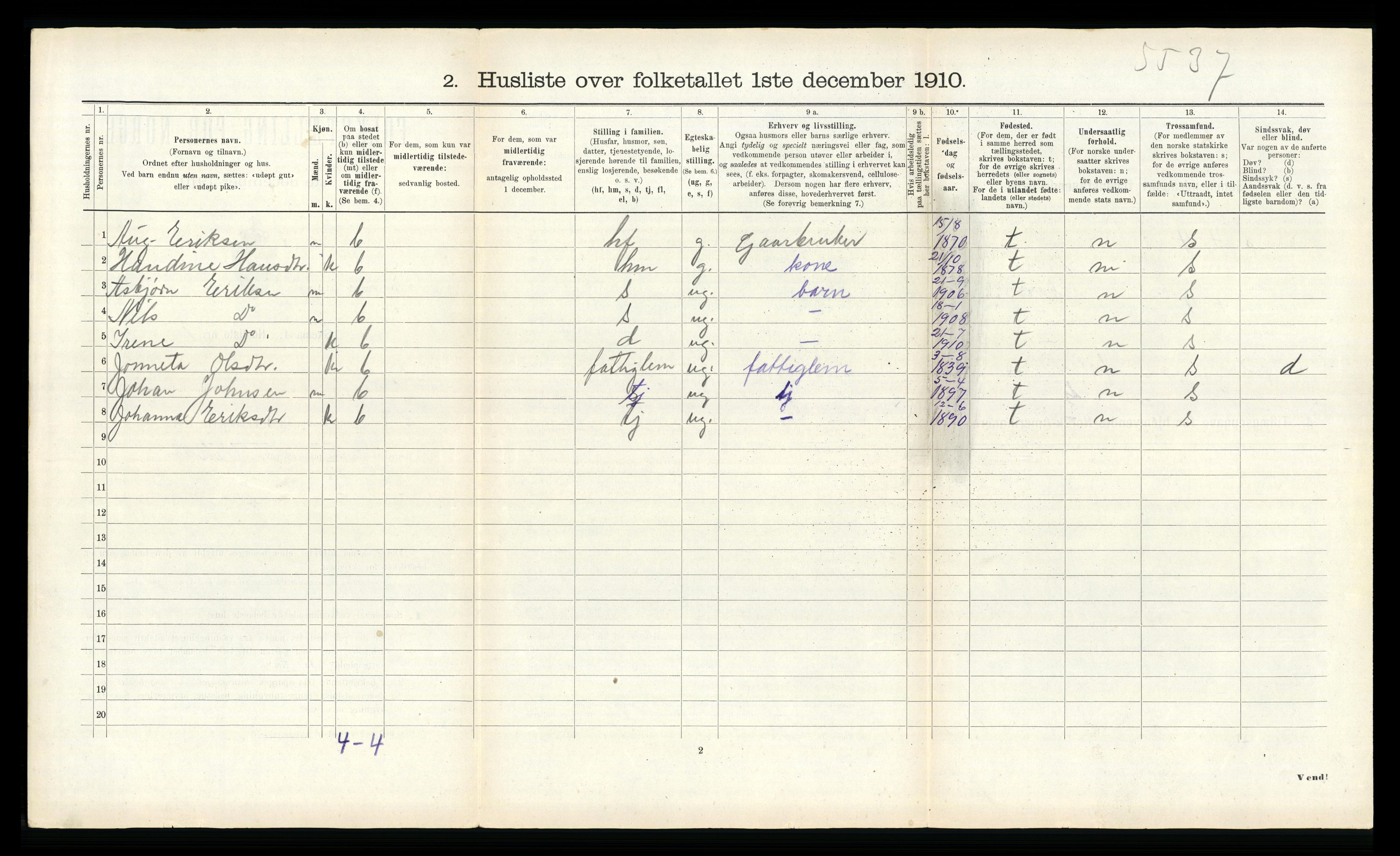 RA, 1910 census for Hitra, 1910, p. 264
