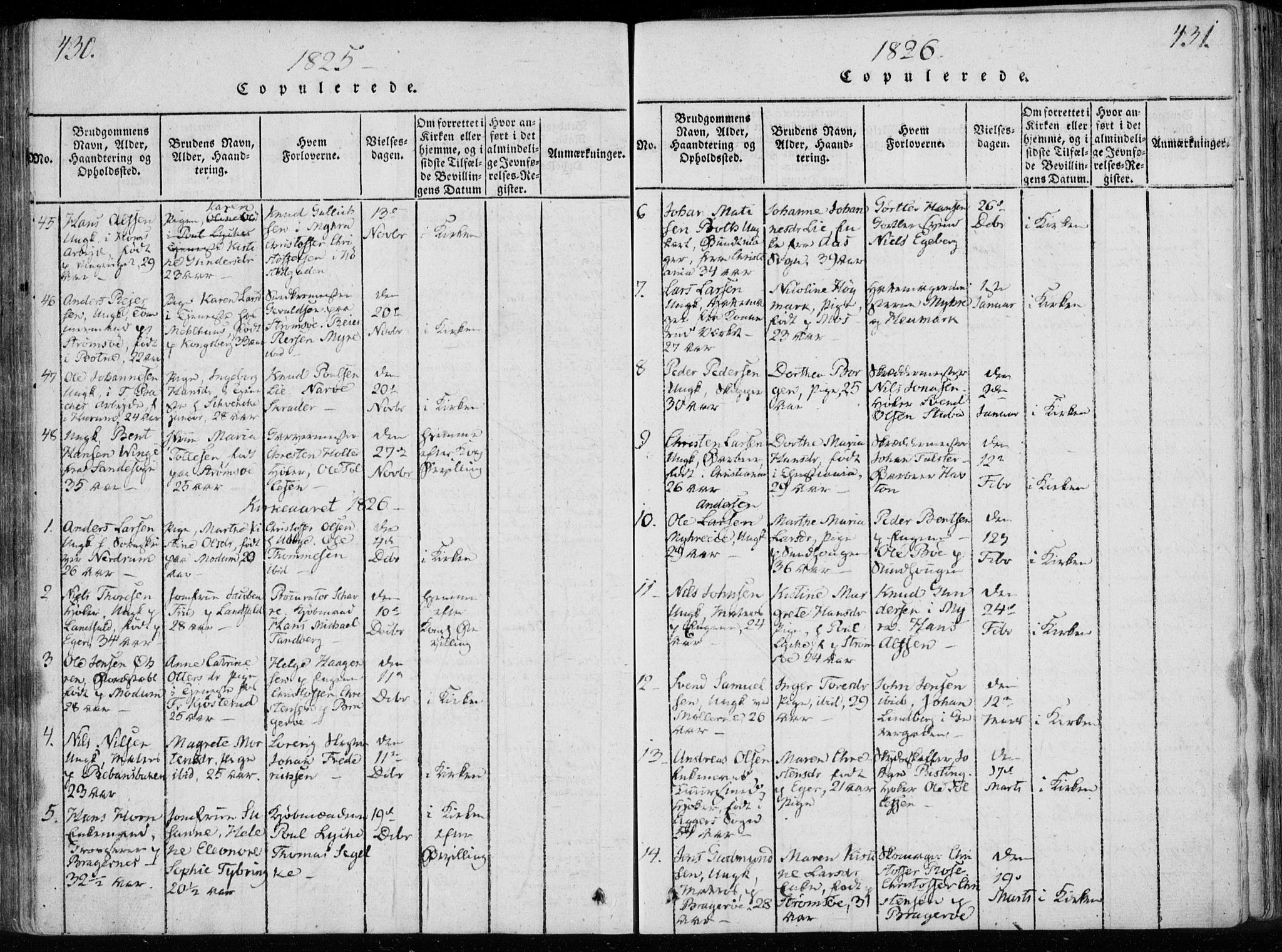 Bragernes kirkebøker, SAKO/A-6/F/Fa/L0007: Parish register (official) no. I 7, 1815-1829, p. 430-431