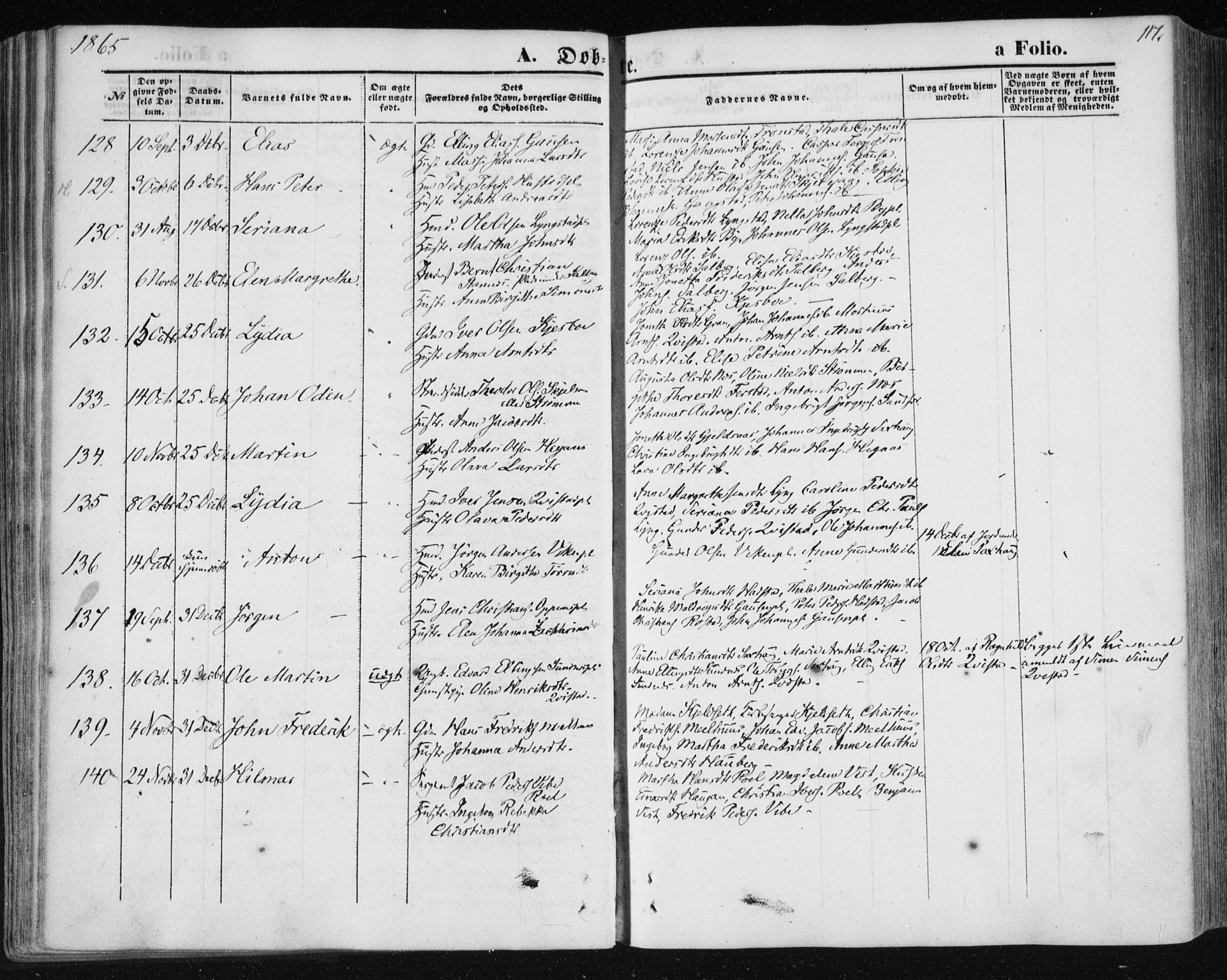 Ministerialprotokoller, klokkerbøker og fødselsregistre - Nord-Trøndelag, SAT/A-1458/730/L0283: Parish register (official) no. 730A08, 1855-1865, p. 117