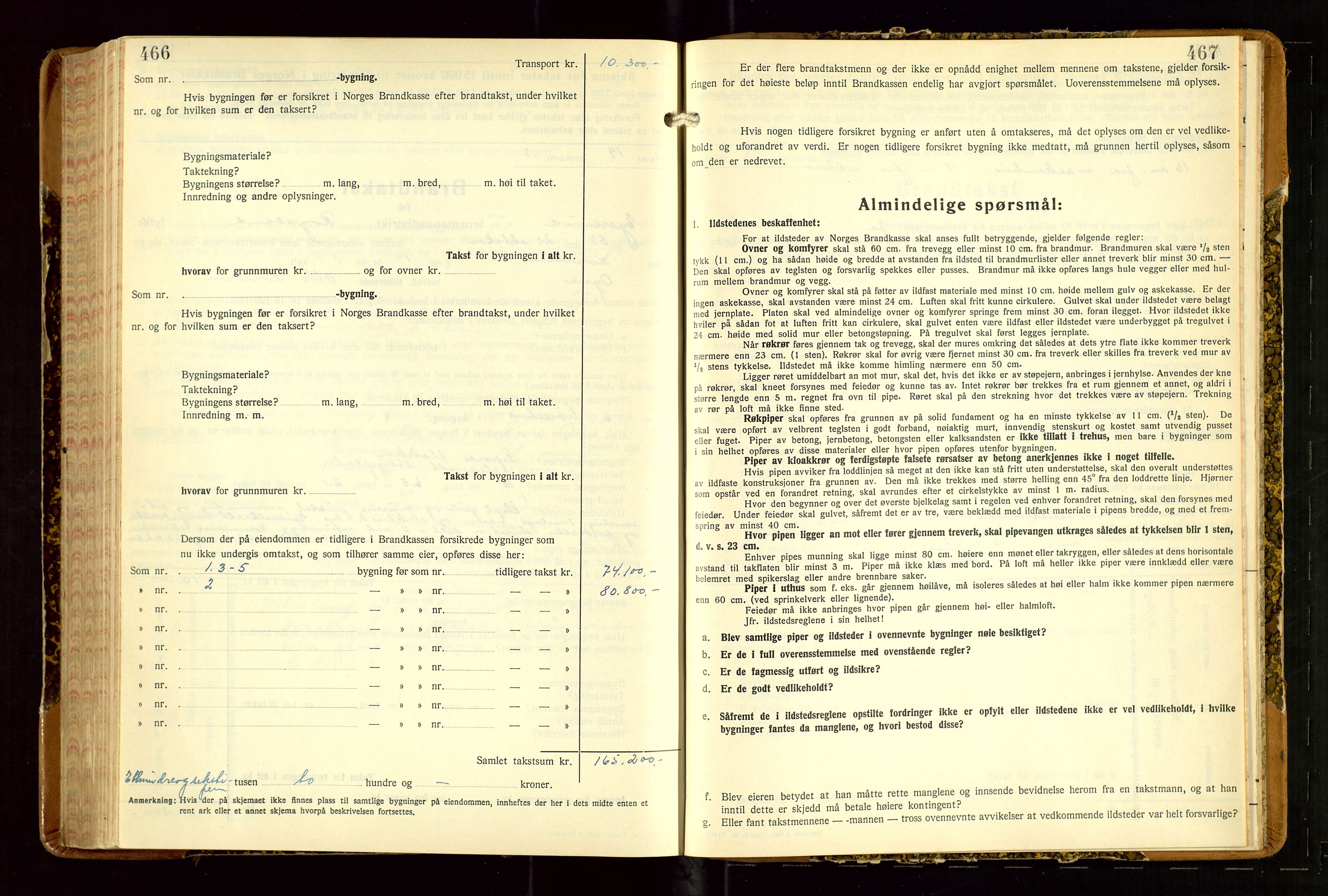 Eigersund lensmannskontor, AV/SAST-A-100171/Gob/L0007: "Brandtakstprotokoll", 1938-1955, p. 466-467