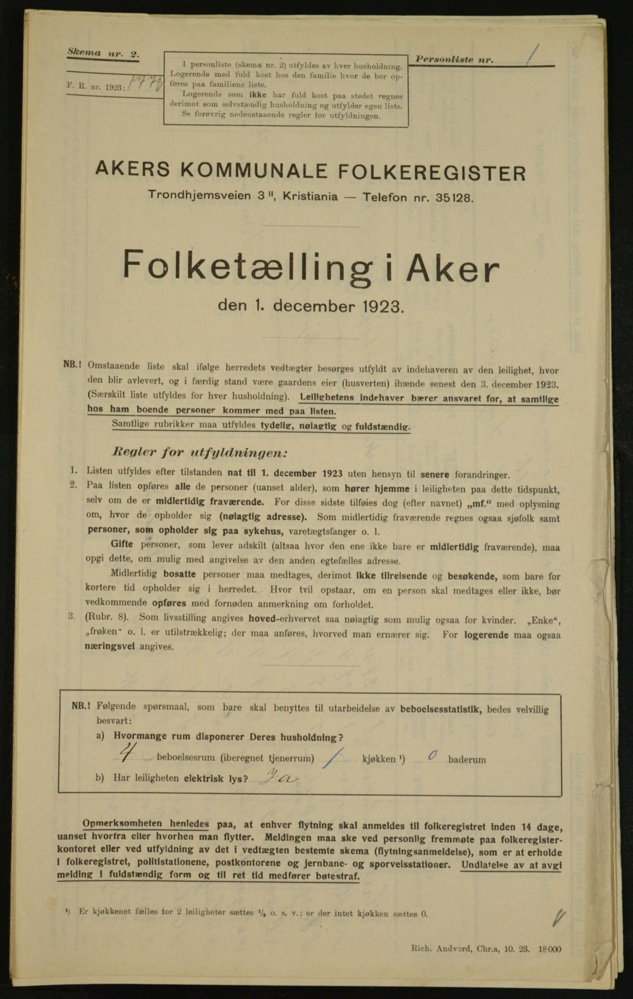 , Municipal Census 1923 for Aker, 1923, p. 33776