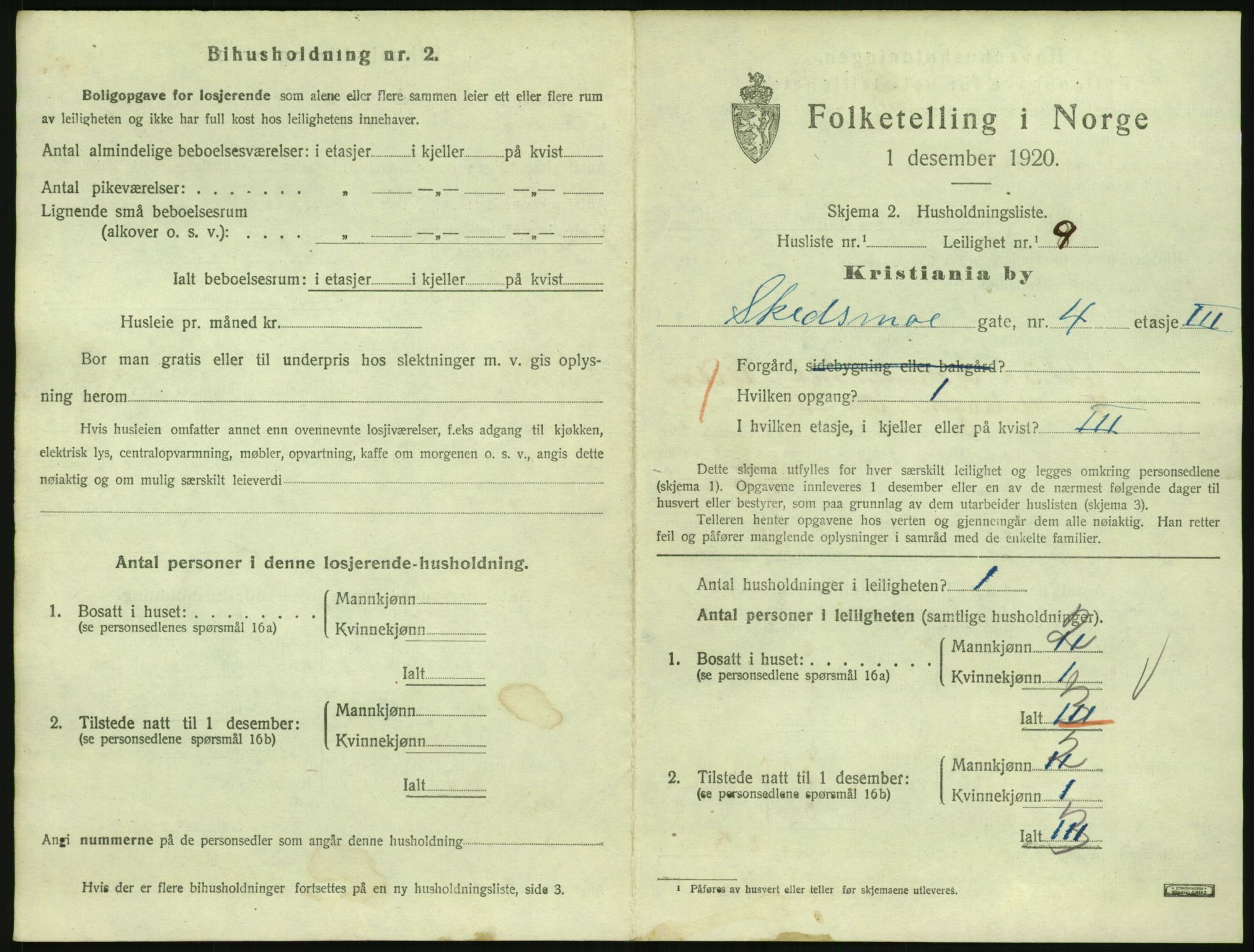 SAO, 1920 census for Kristiania, 1920, p. 95469